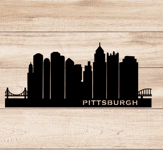 Stunning Pittsburgh Skyline Metal Wall Art Decor