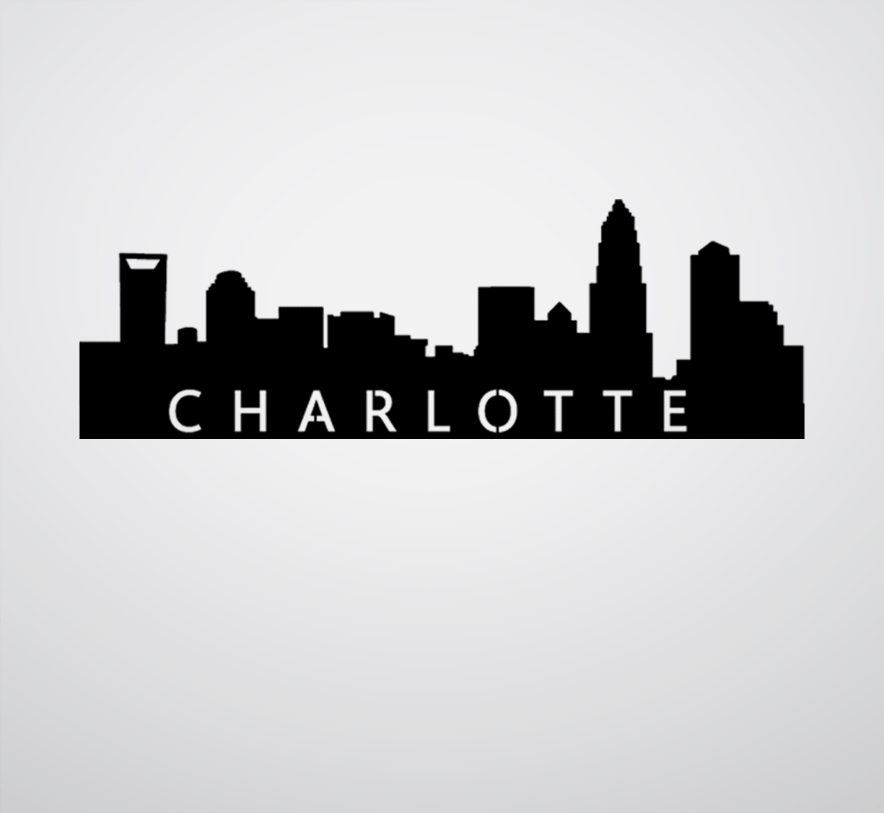 Stunning Charlotte Skyline - Contemporary Metal Wall Art Décor