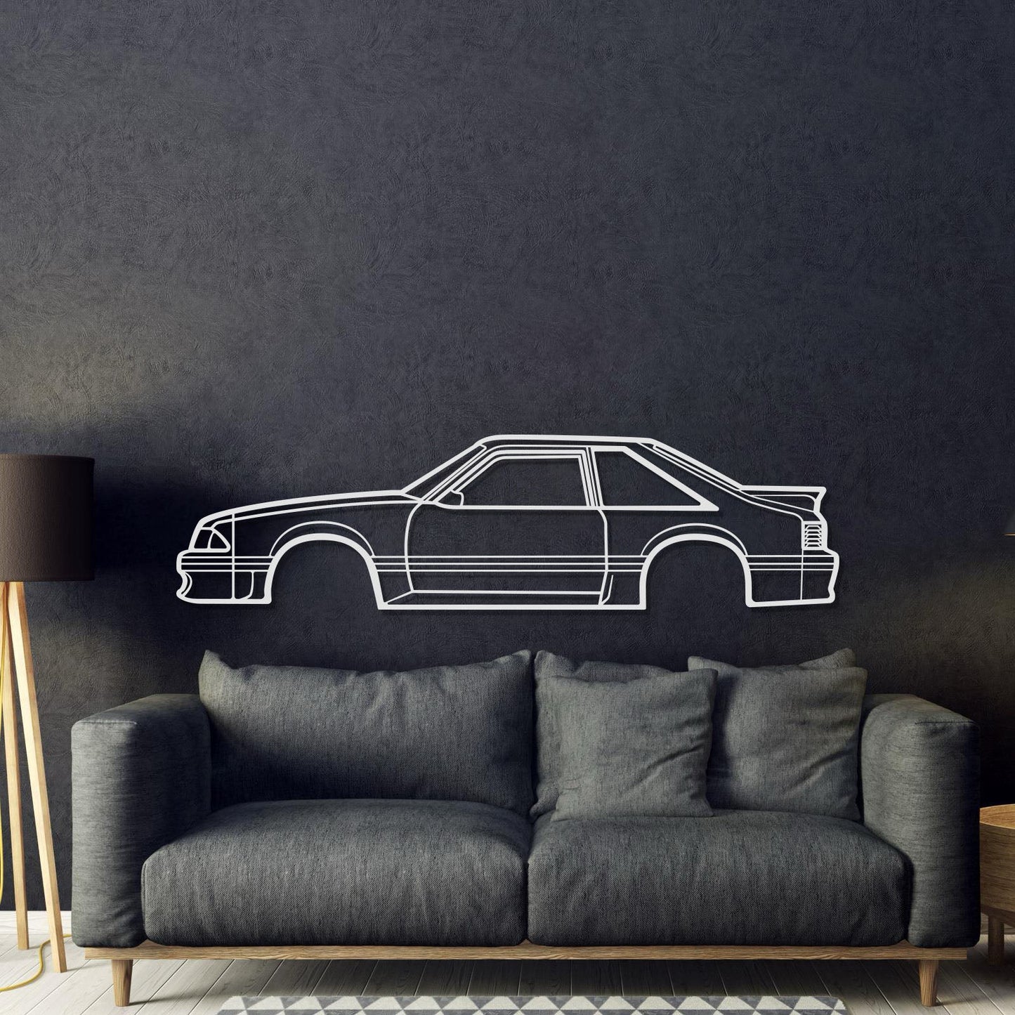 1988 Mustang GT Hatchback Metal Car Wall Art - MT0219