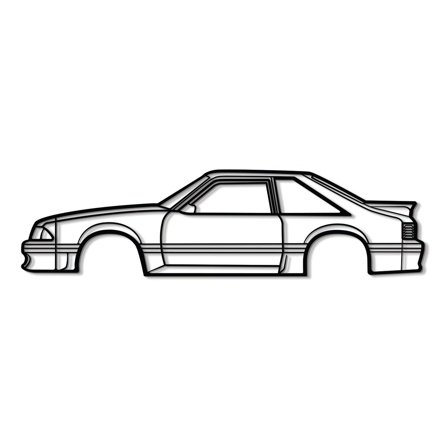 1988 Mustang GT Hatchback Metal Car Wall Art - MT0219