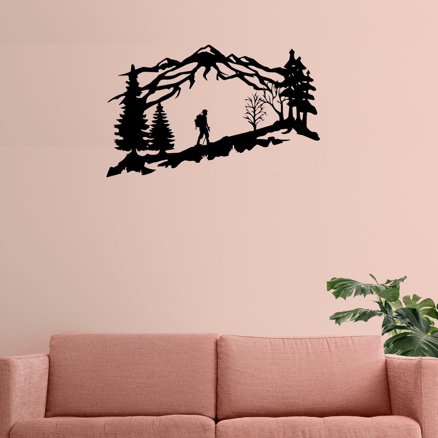 Adventure Awaits: Stunning Mountain Backpacker Metal Wall Art