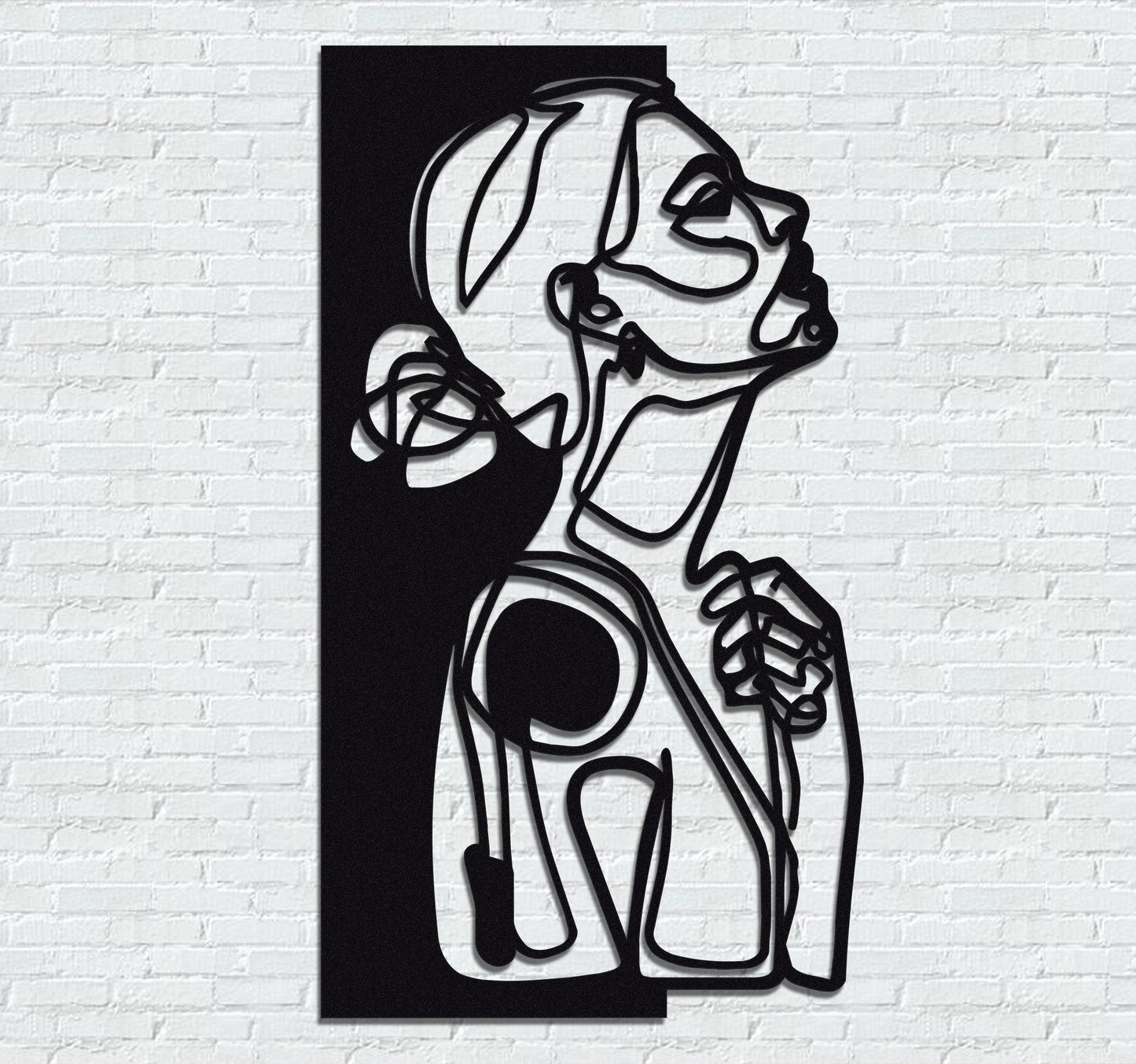 ・"Line Art Woman"・Premium Metal Wall Art - Limited Edition