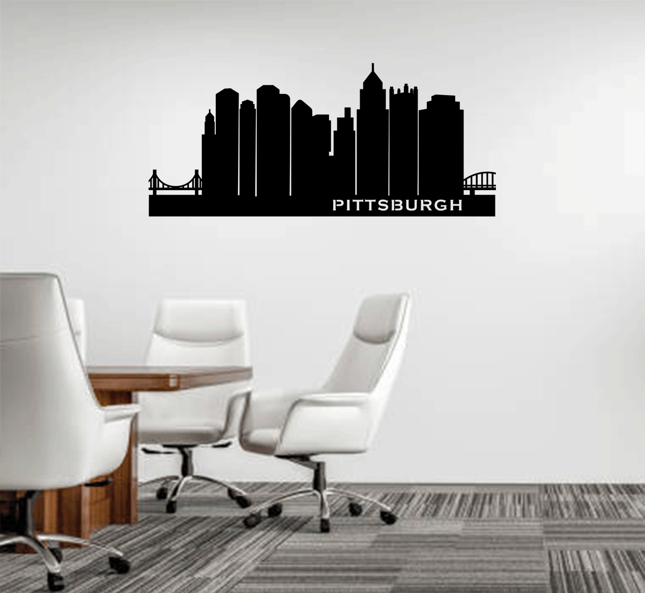 Stunning Pittsburgh Skyline Metal Wall Art Decor