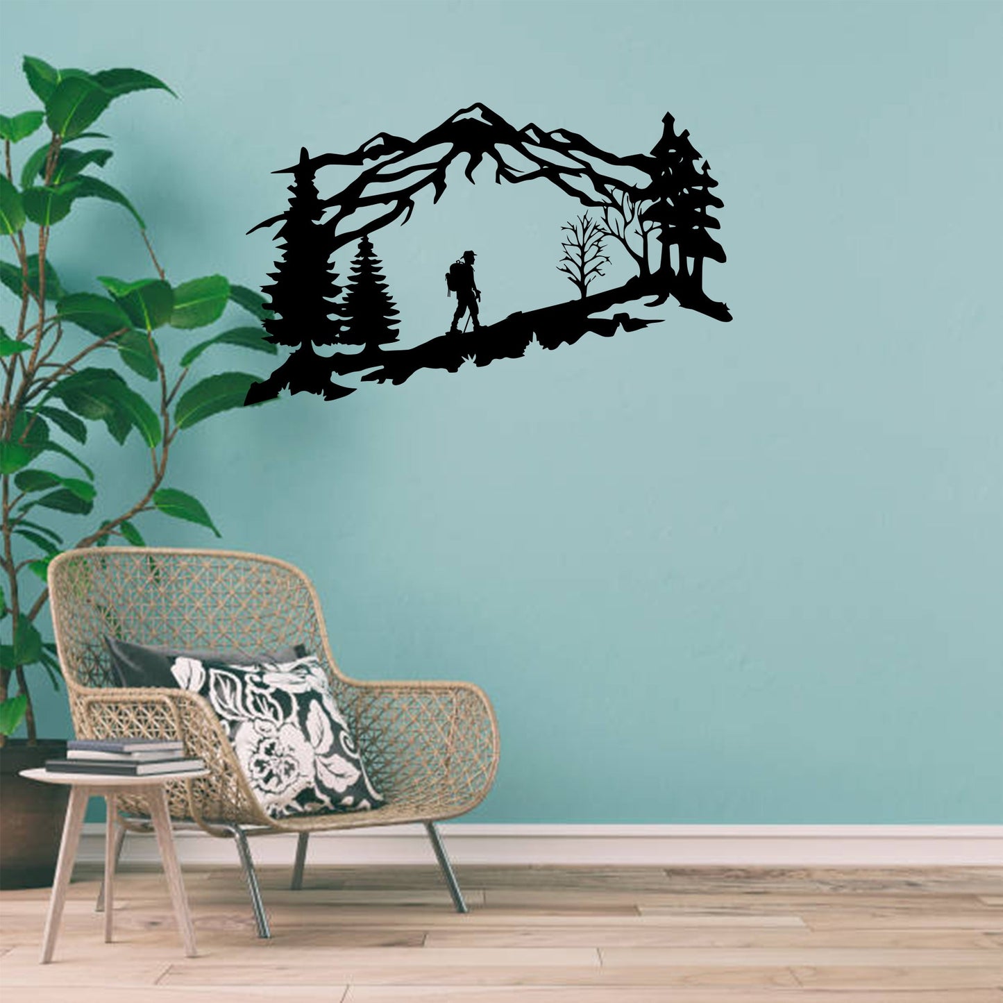 Adventure Awaits: Stunning Mountain Backpacker Metal Wall Art