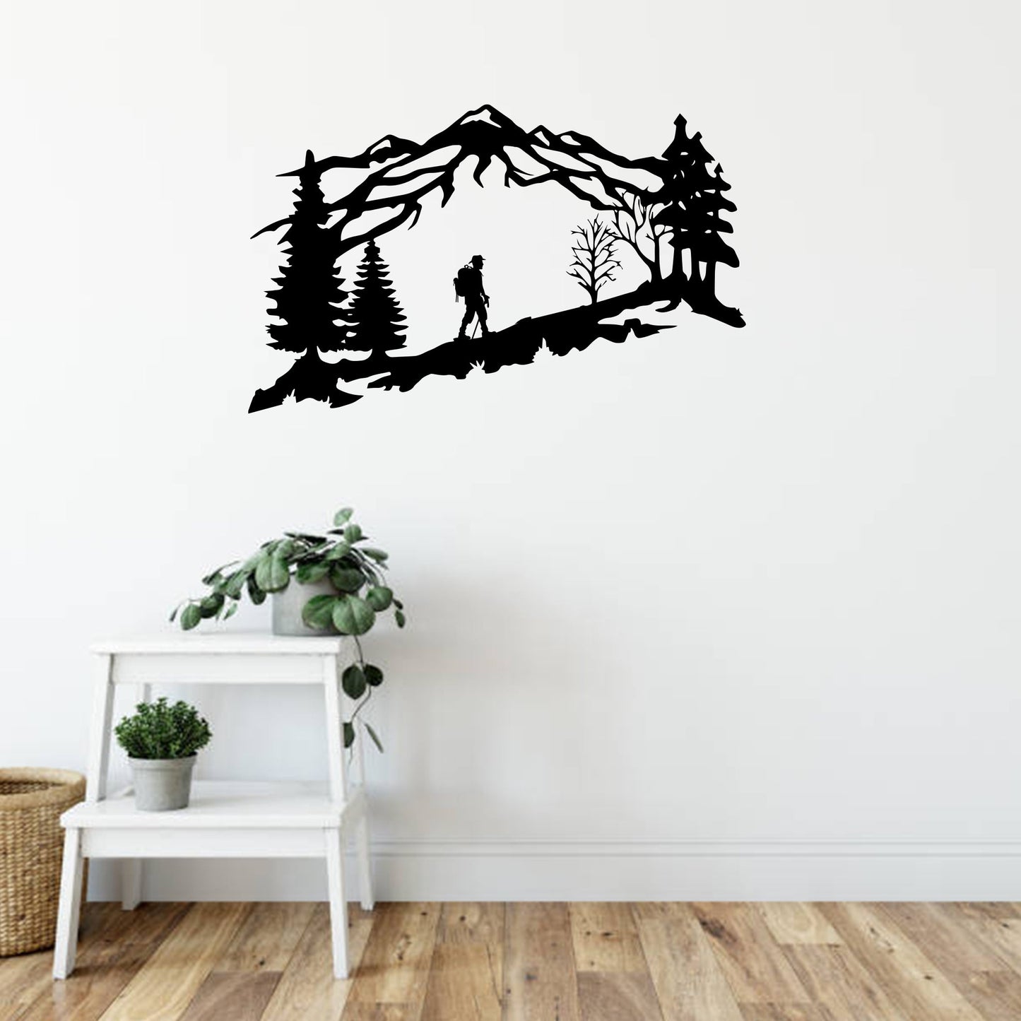 Adventure Awaits: Stunning Mountain Backpacker Metal Wall Art