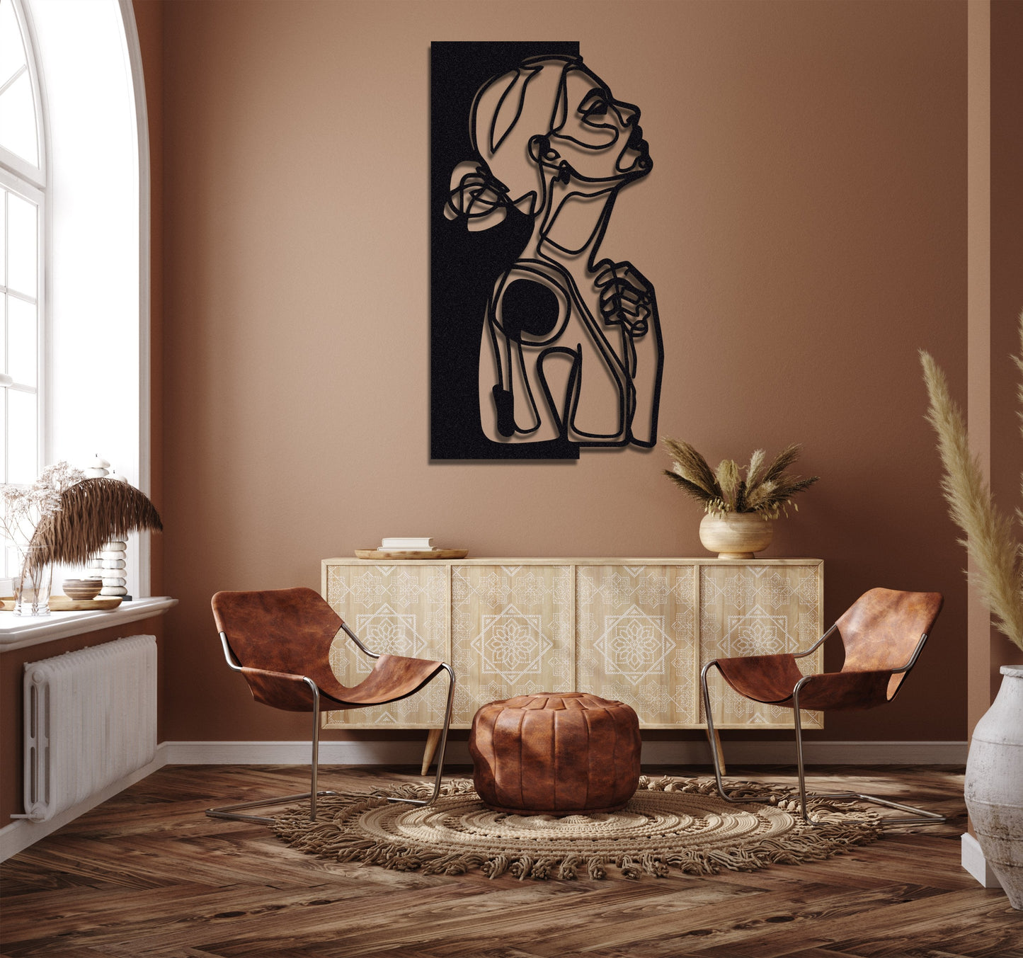 ・"Line Art Woman"・Premium Metal Wall Art - Limited Edition