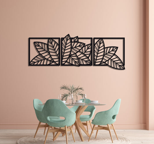 ・"Leaves Trio"・Premium Metal Wall Art - Limited Edition