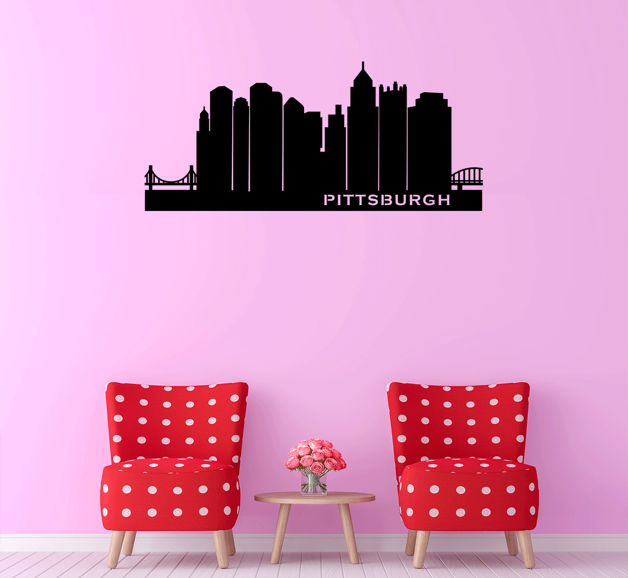 Stunning Pittsburgh Skyline Metal Wall Art Decor