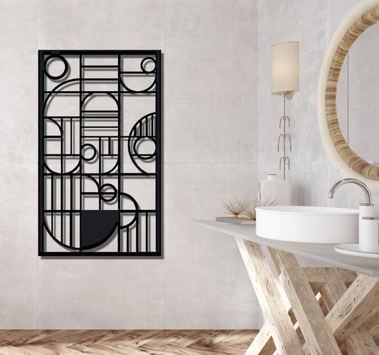 ・"Abstract Lines Vertical"・Premium Metal Wall Art - Limited Edition