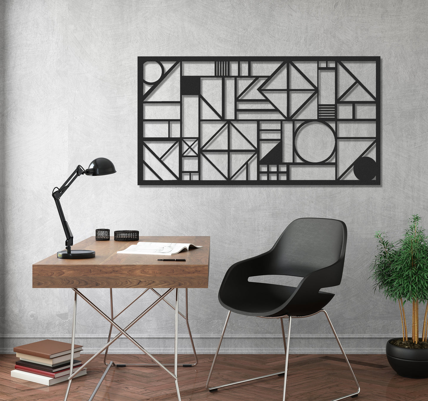 ・"Abstract Lines Landscape"・Premium Metal Wall Art - Limited Edition