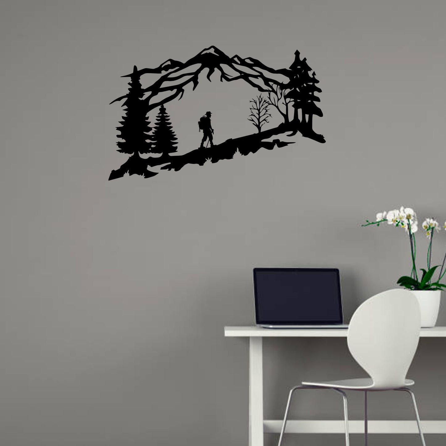 Adventure Awaits: Stunning Mountain Backpacker Metal Wall Art