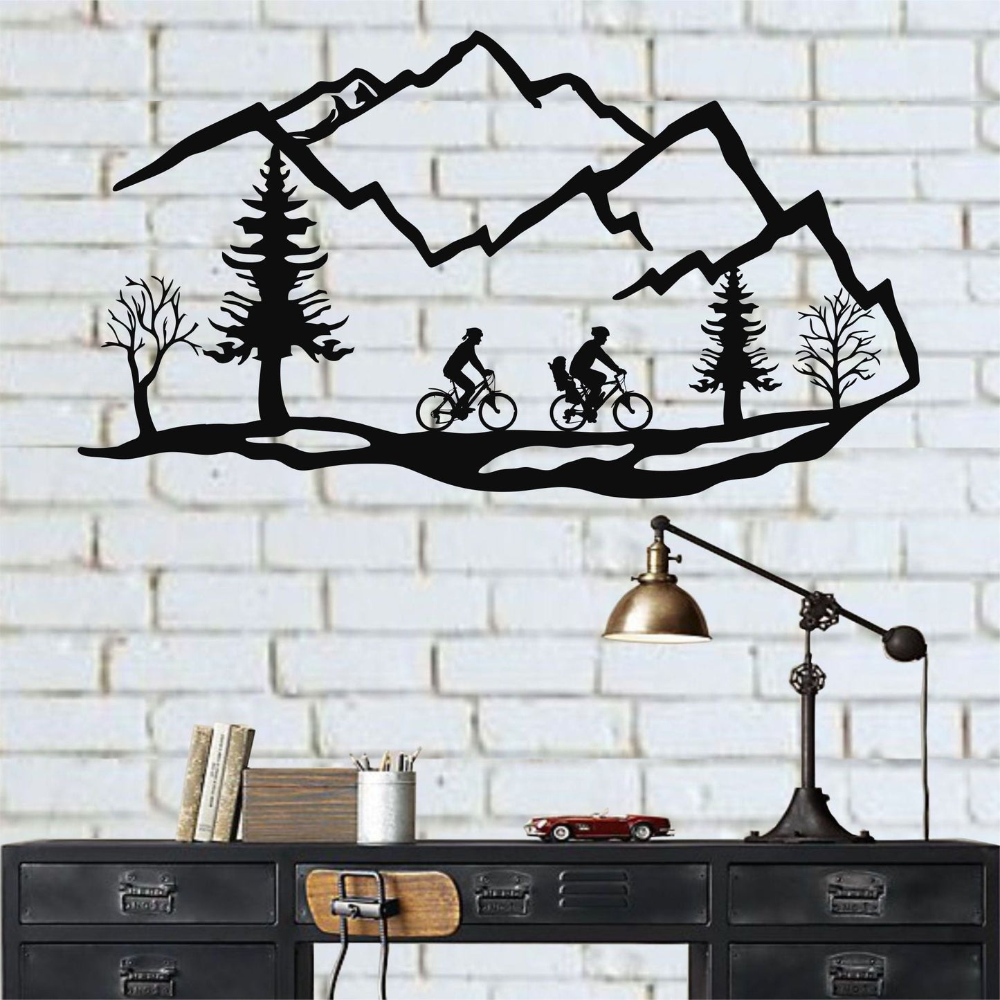 Biker Family Metal Wall Art