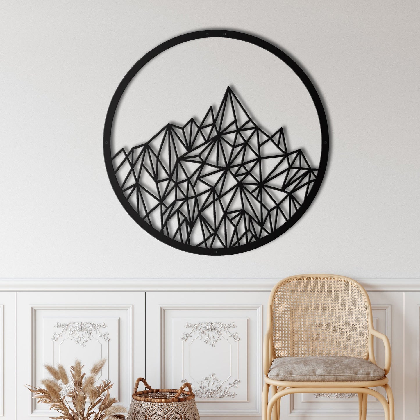 Geometric Mountain Metal Wall Art