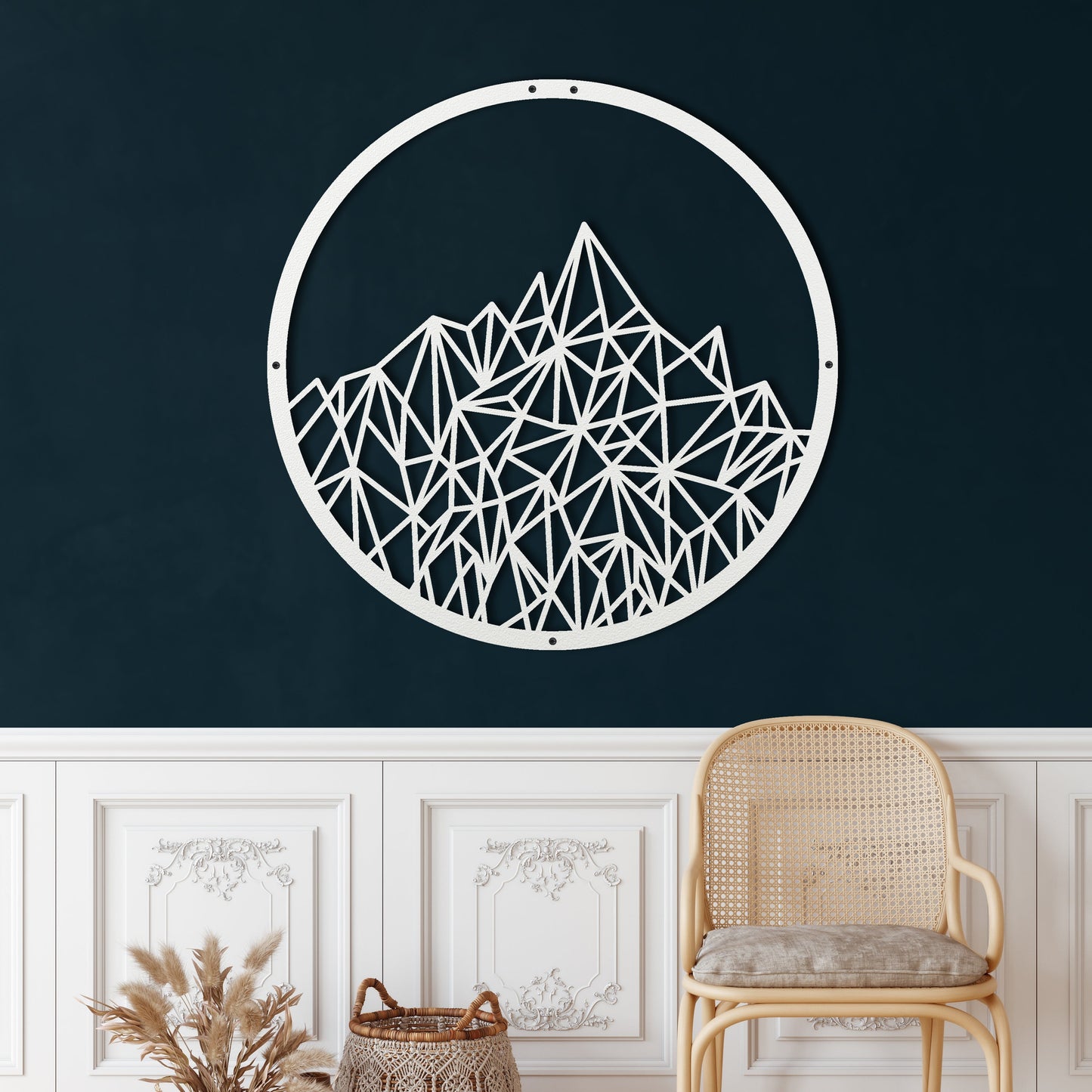 Geometric Mountain Metal Wall Art