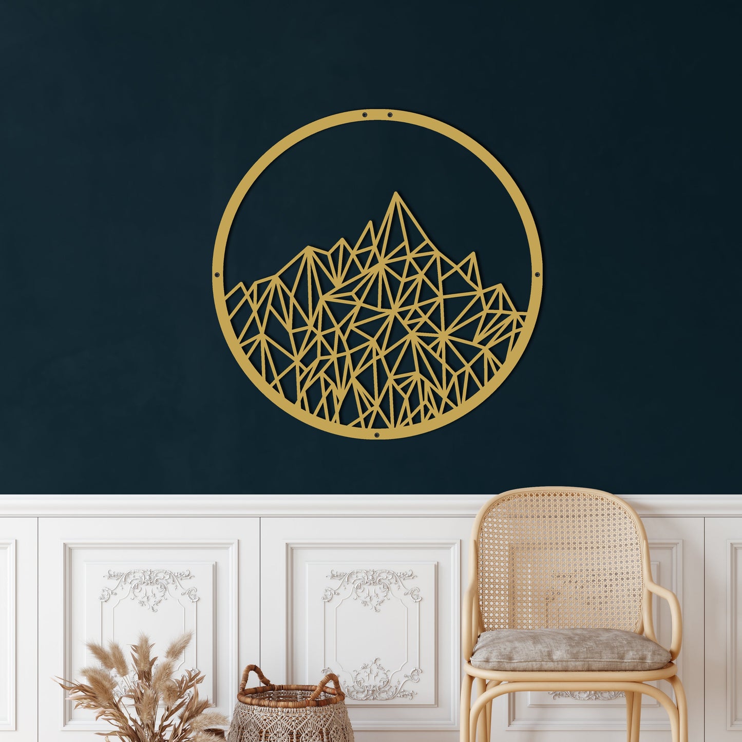 Geometric Mountain Metal Wall Art