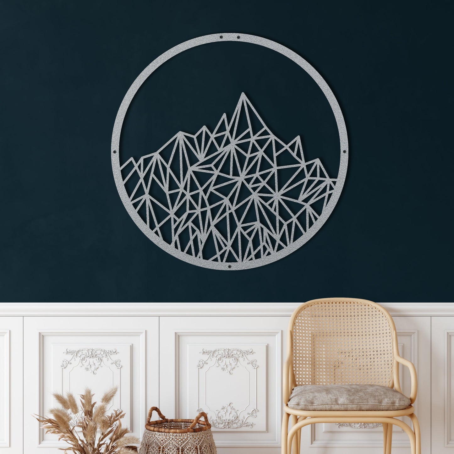 Geometric Mountain Metal Wall Art