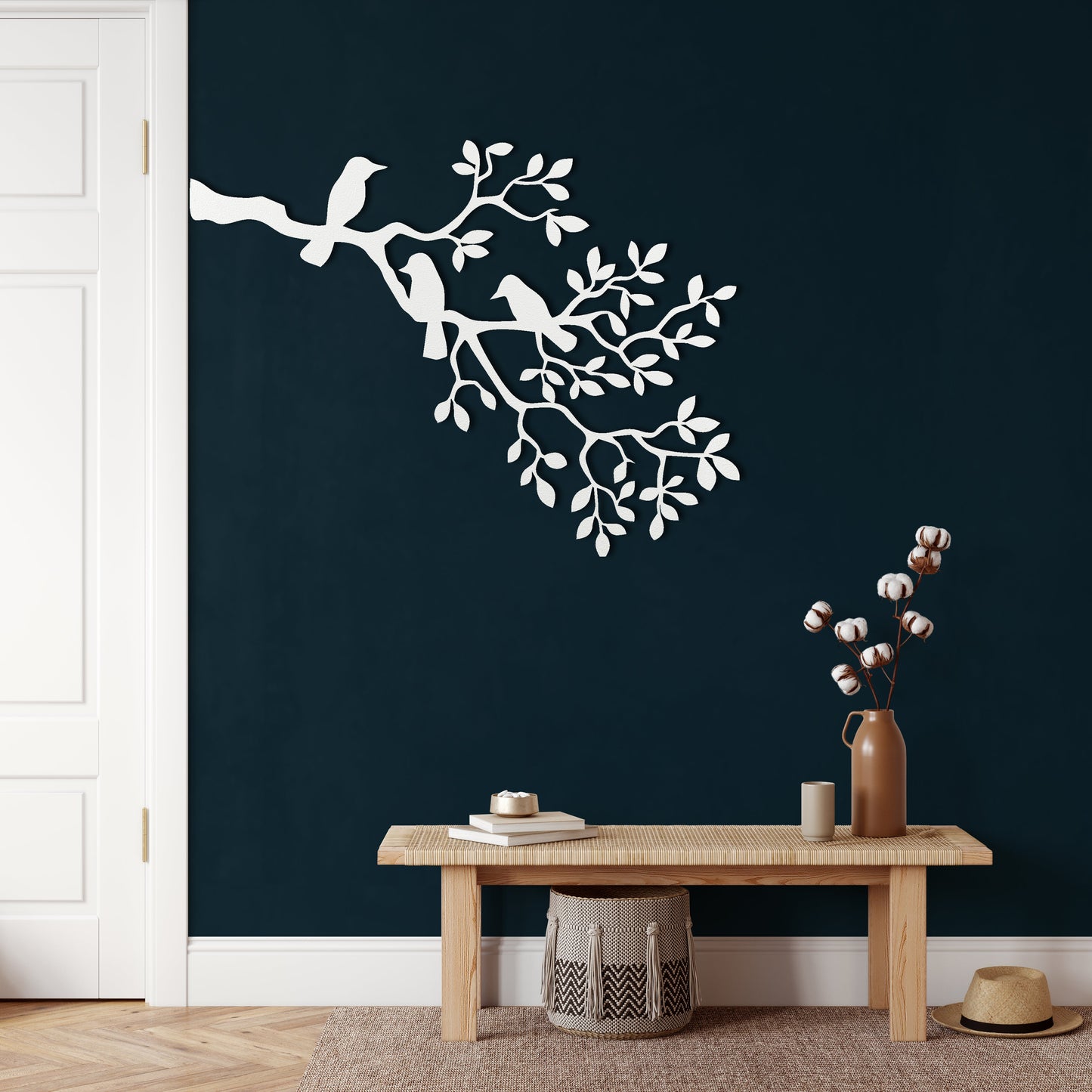 Birds on Branch Metal Wall Art