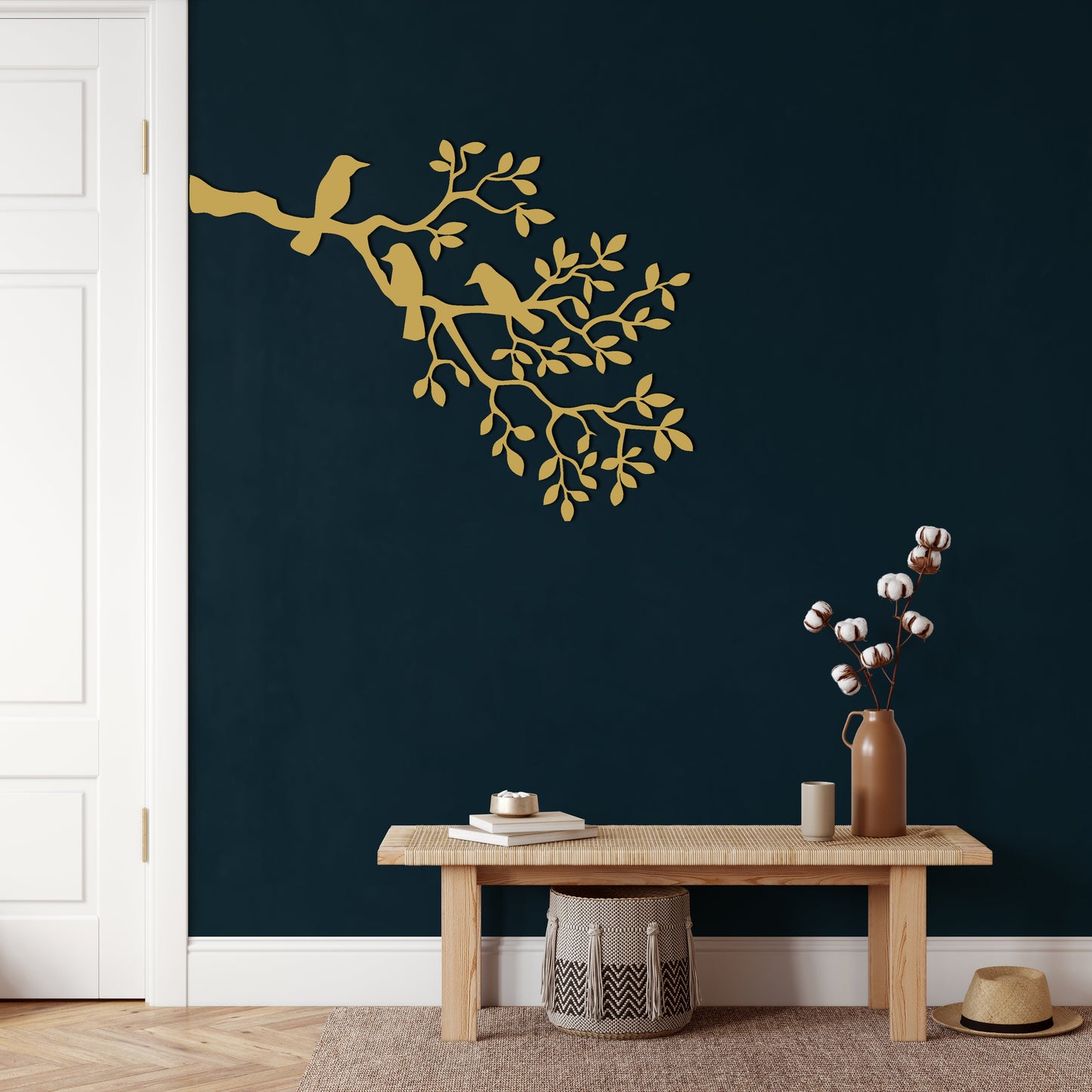 Birds on Branch Metal Wall Art