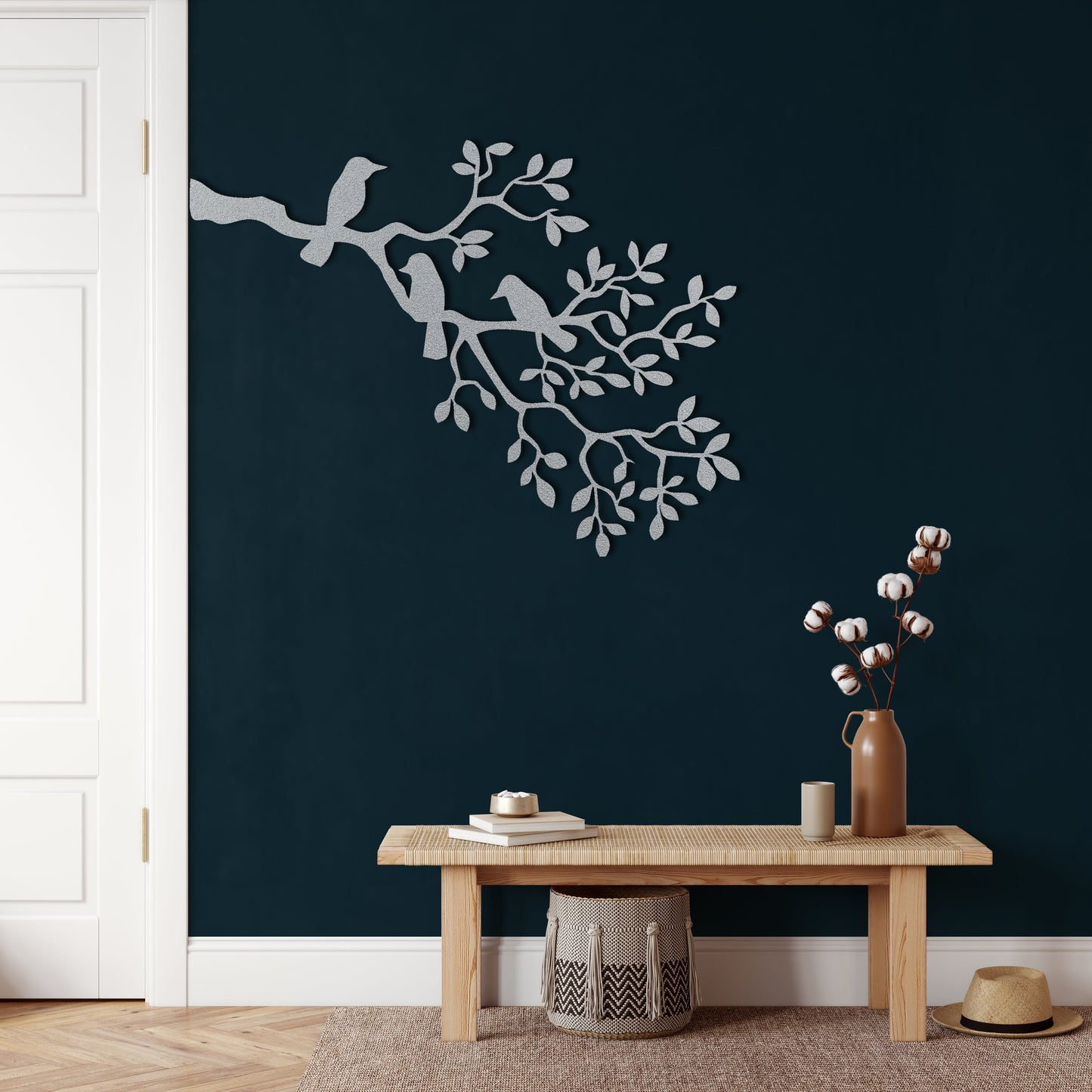 Birds on Branch Metal Wall Art