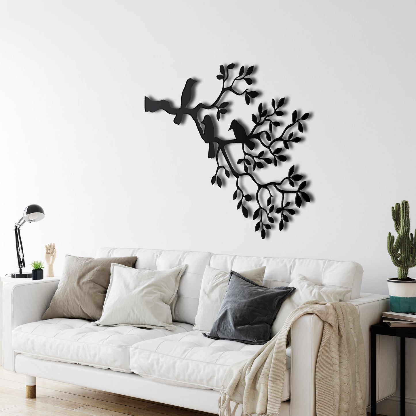 Birds on Branch Metal Wall Art