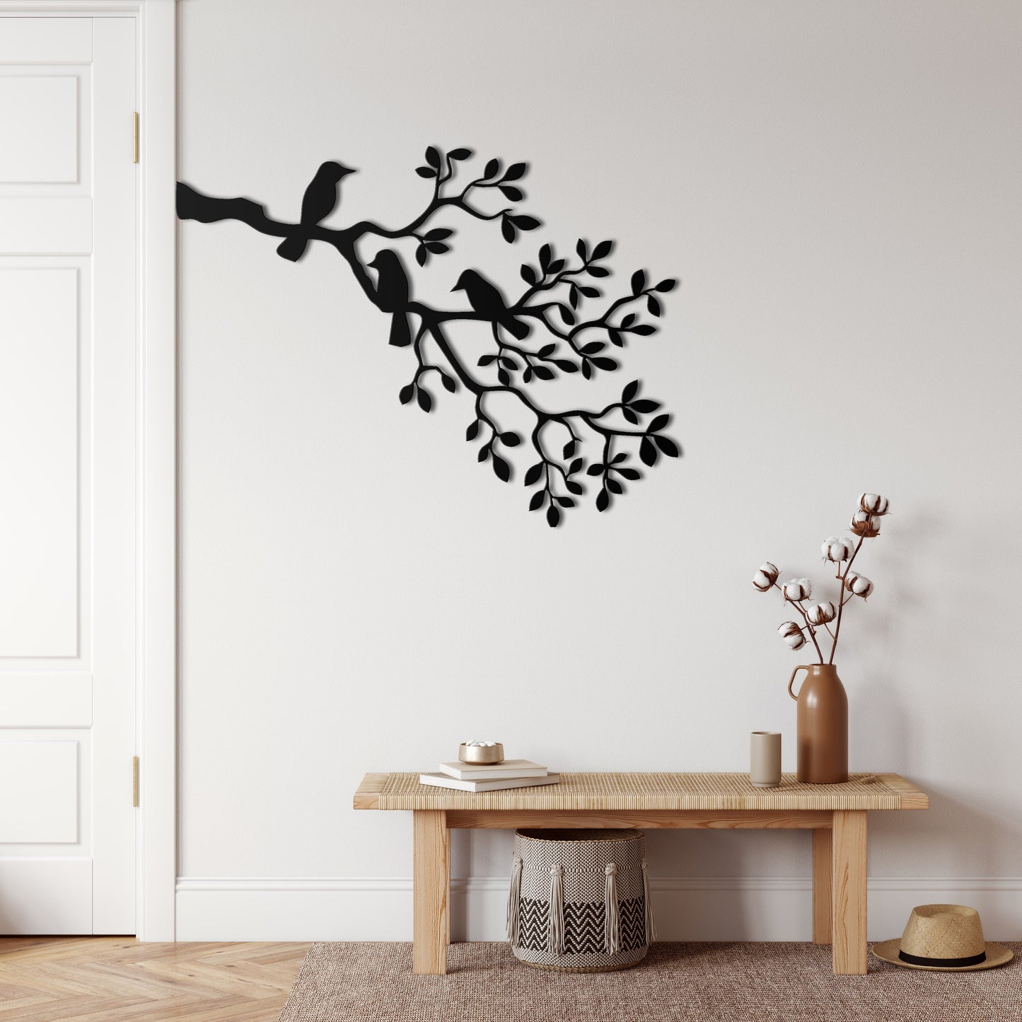 Birds on Branch Metal Wall Art