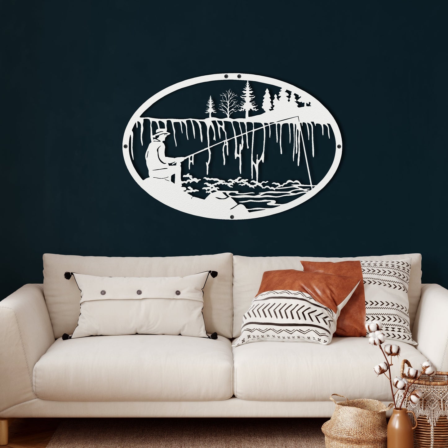 Fisherman Metal Wall Art