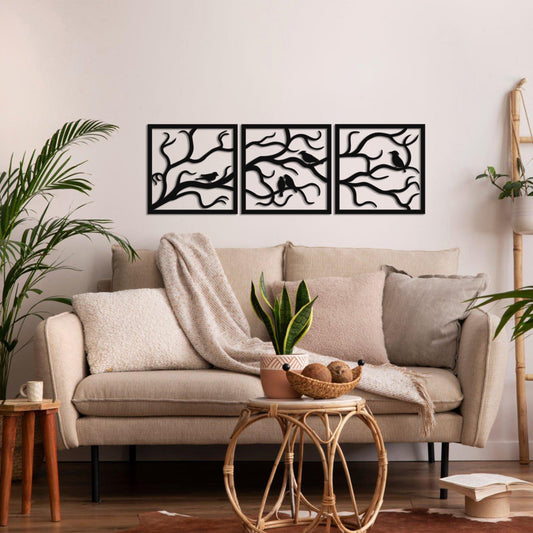 Birds on Branch Metal Wall Art