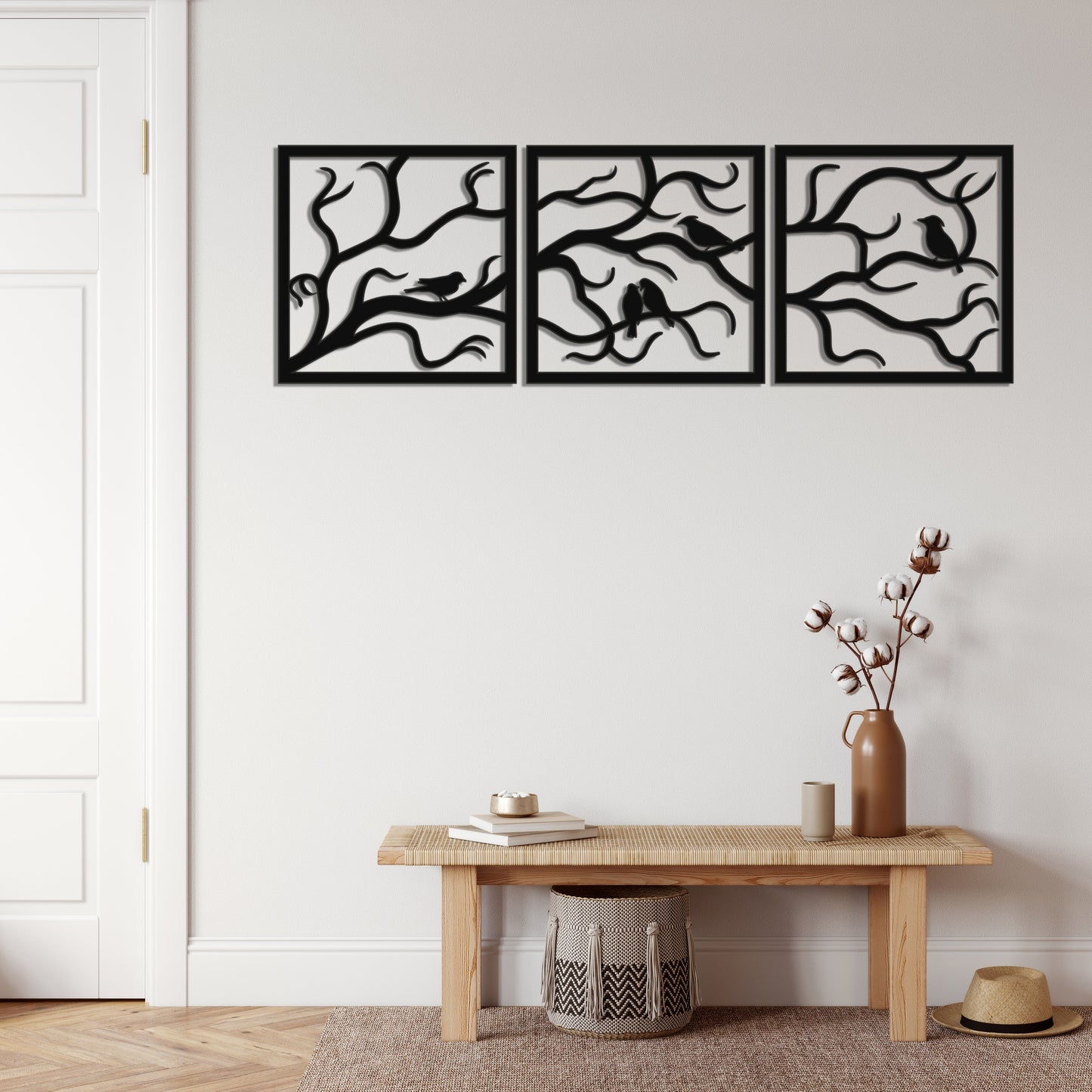 Birds on Branch Metal Wall Art