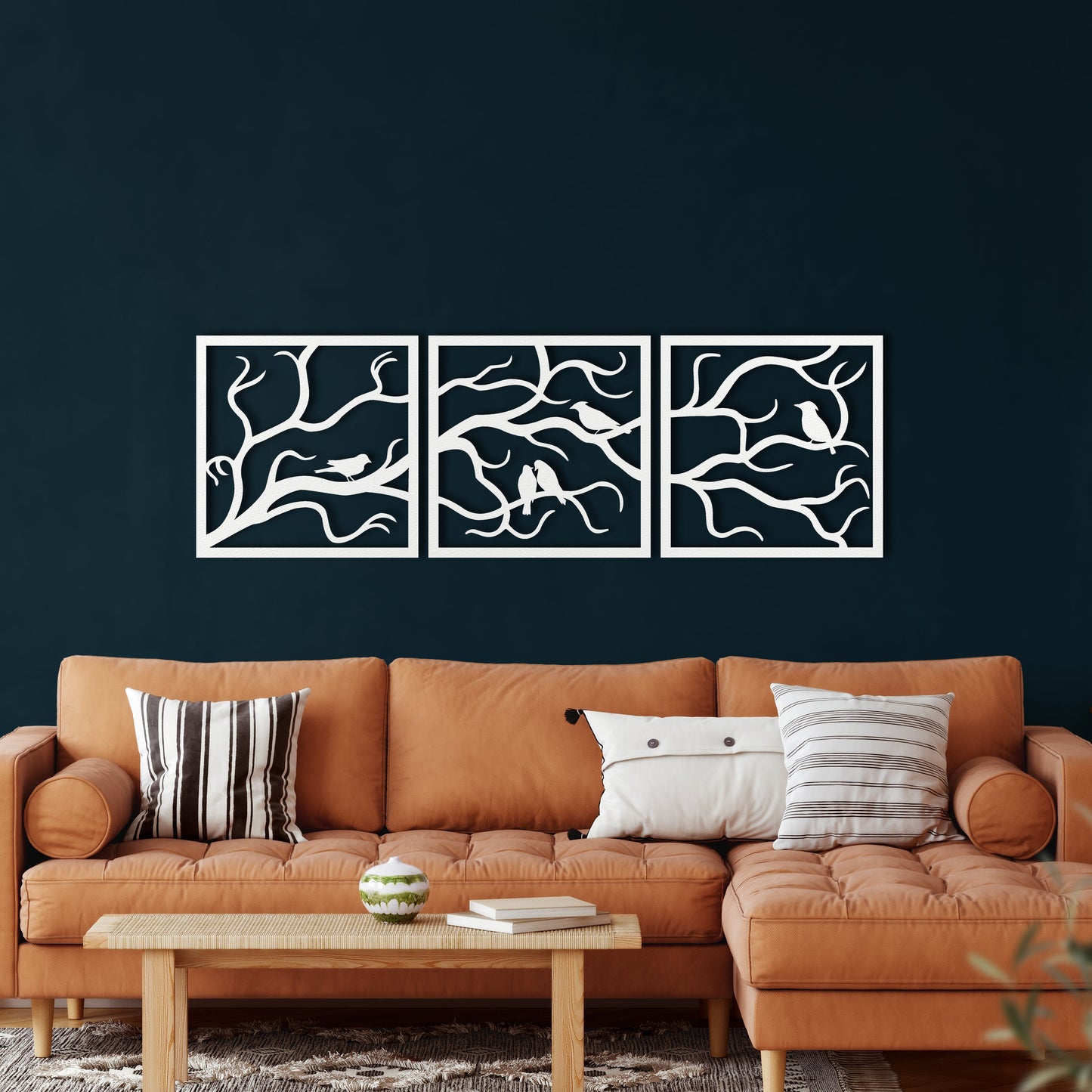 Birds on Branch Metal Wall Art