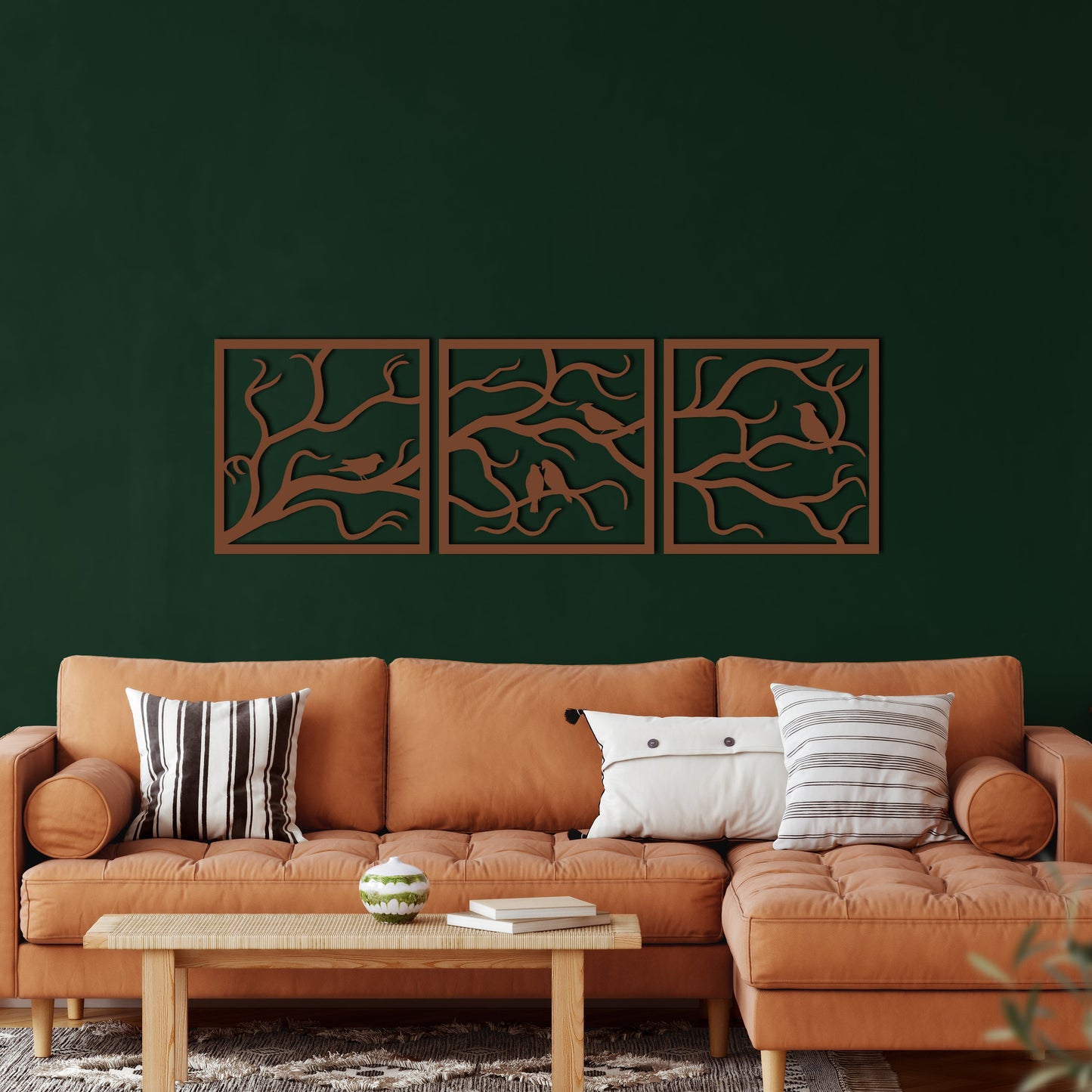 Birds on Branch Metal Wall Art