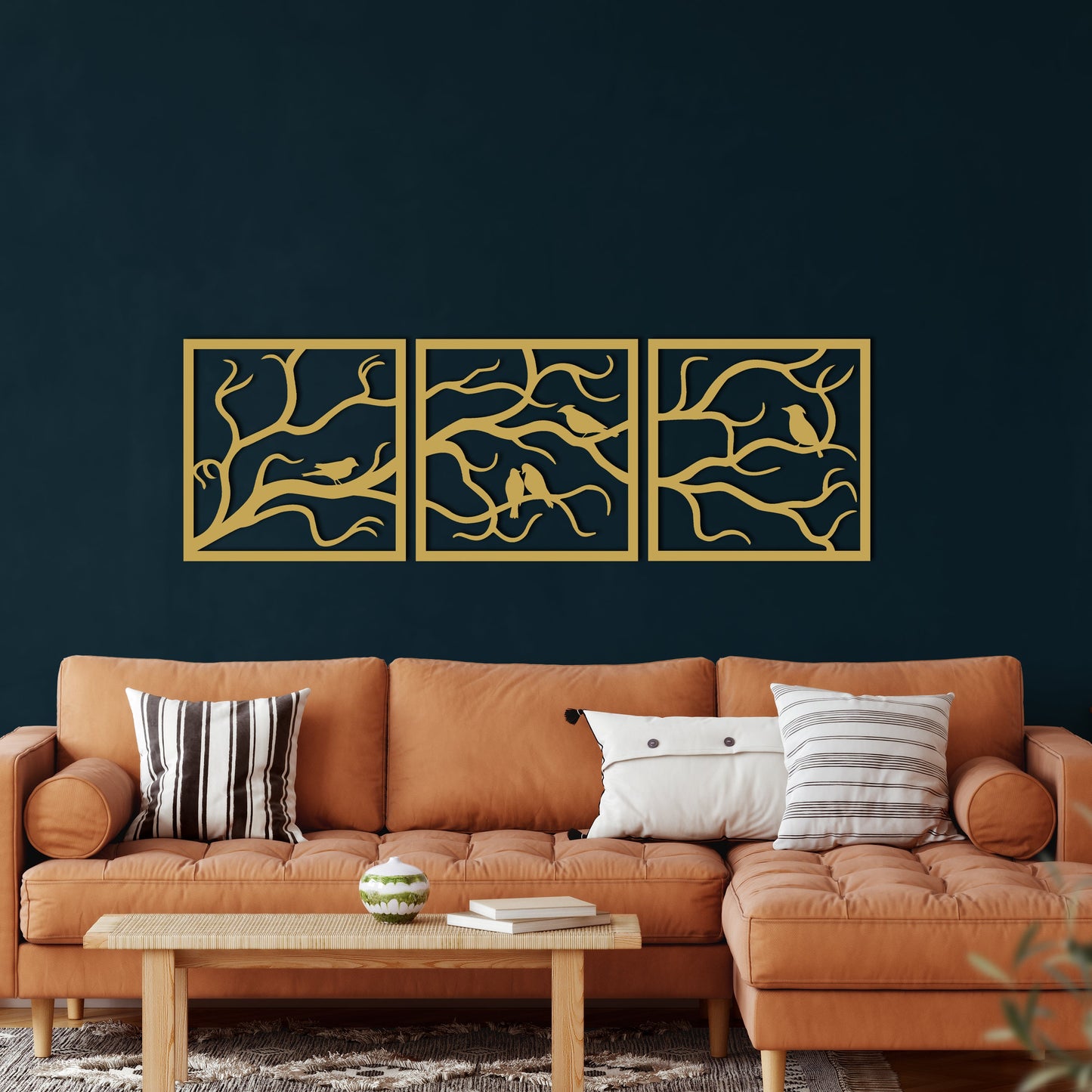 Birds on Branch Metal Wall Art