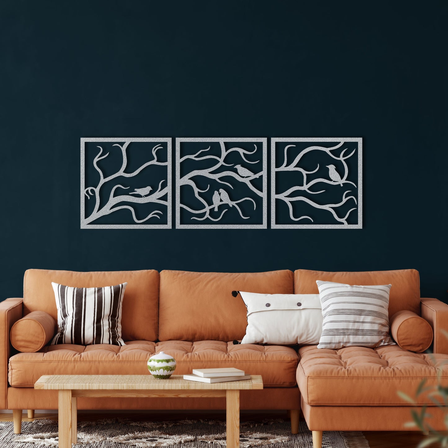 Birds on Branch Metal Wall Art