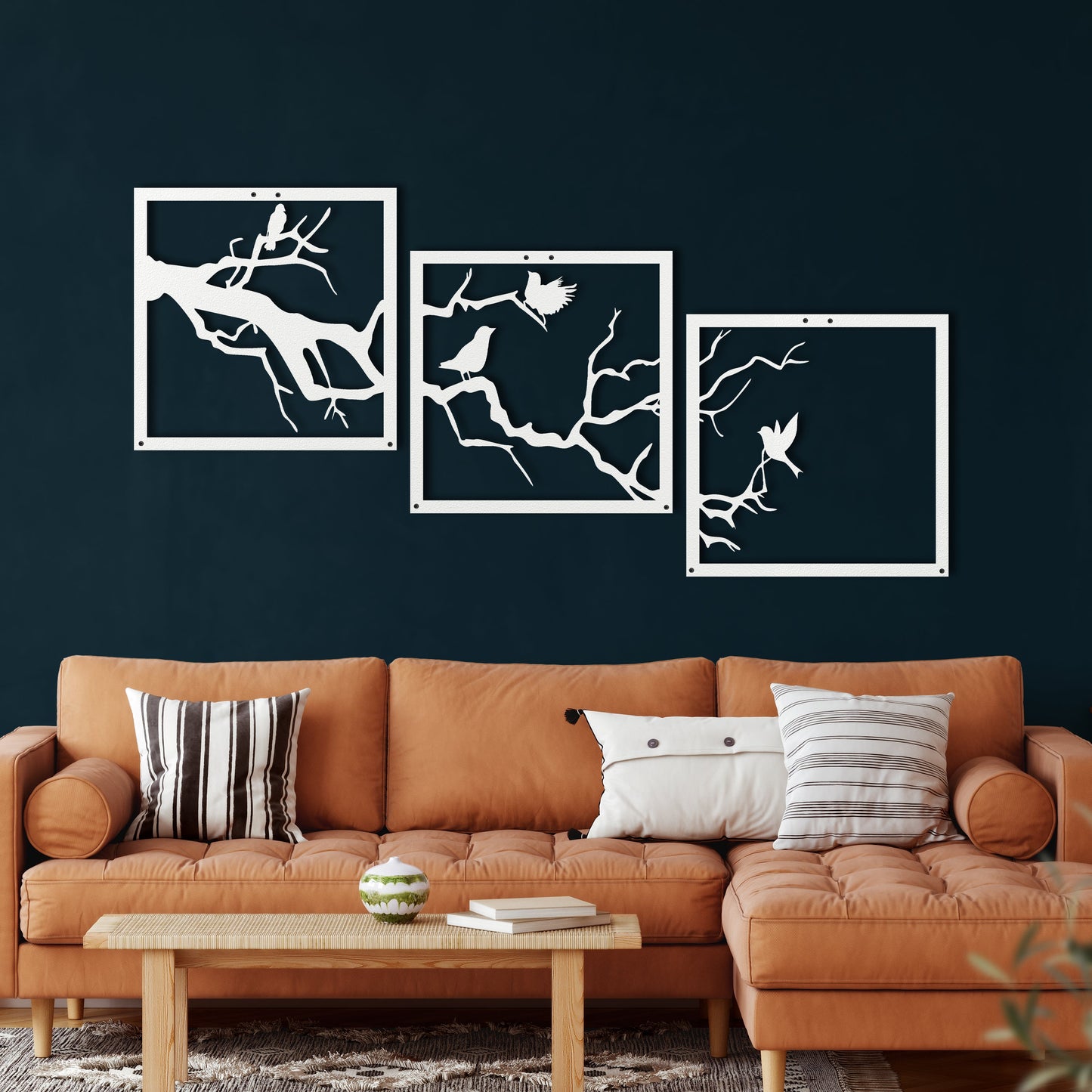 Birds on Branch Metal Wall Art