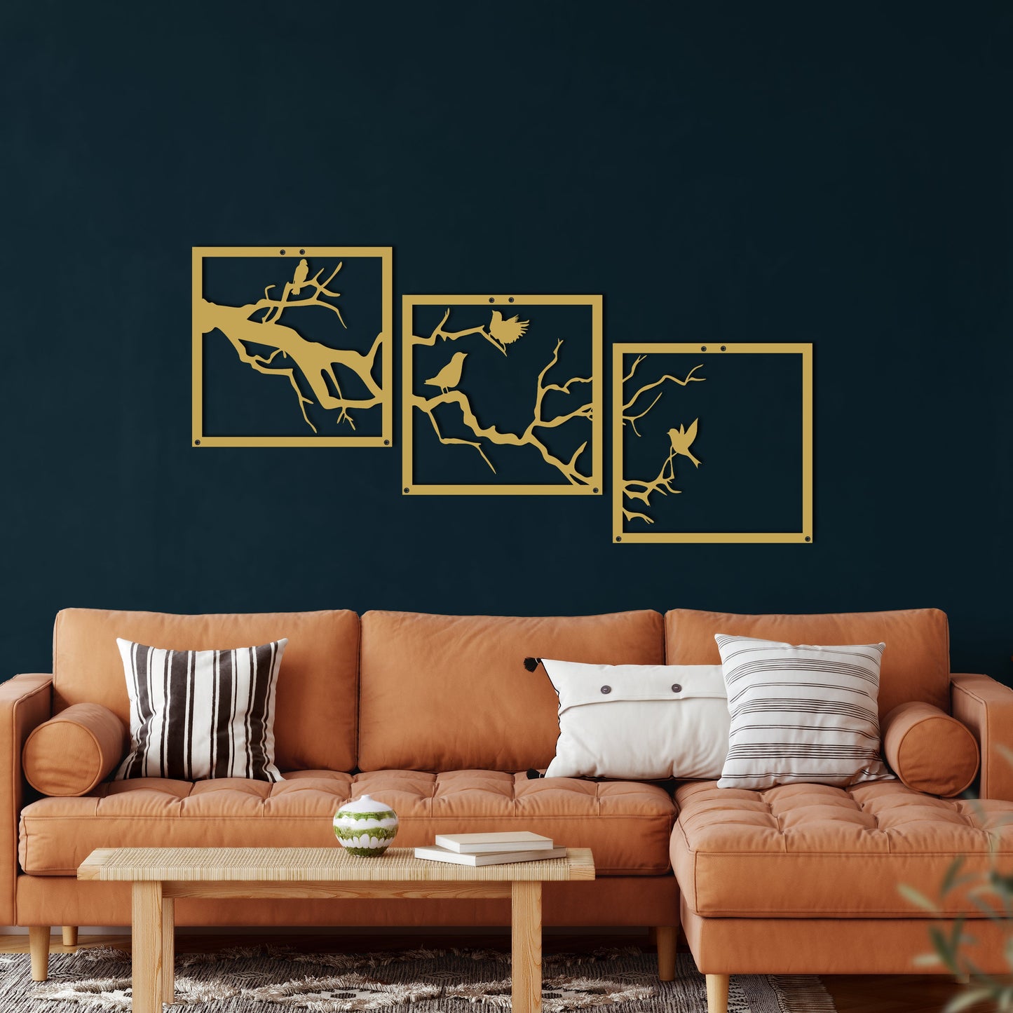 Birds on Branch Metal Wall Art