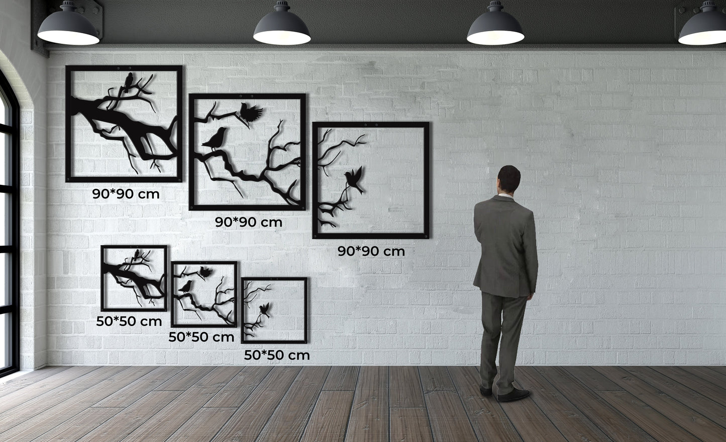 Birds on Branch Metal Wall Art