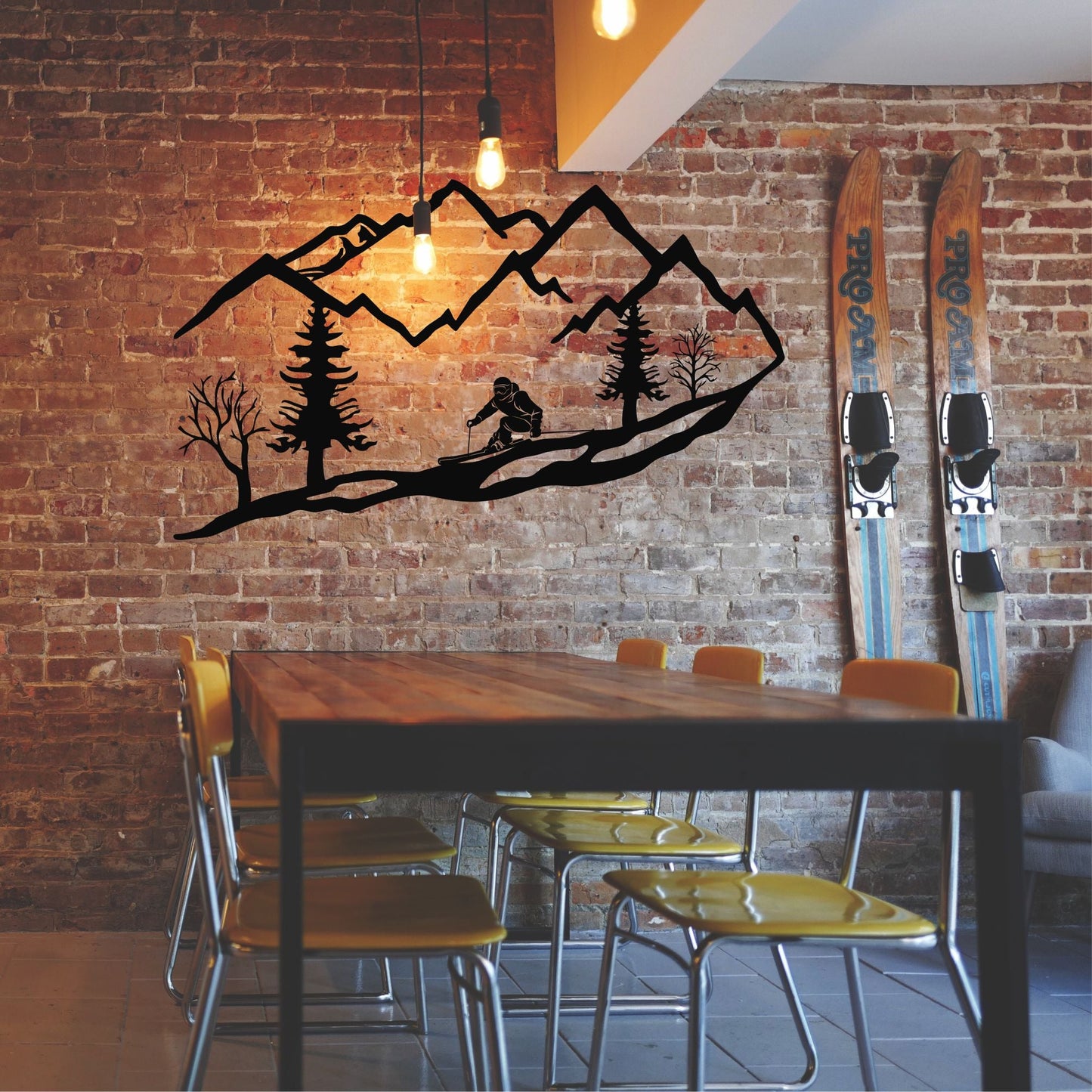 Skier Metal Wall Art