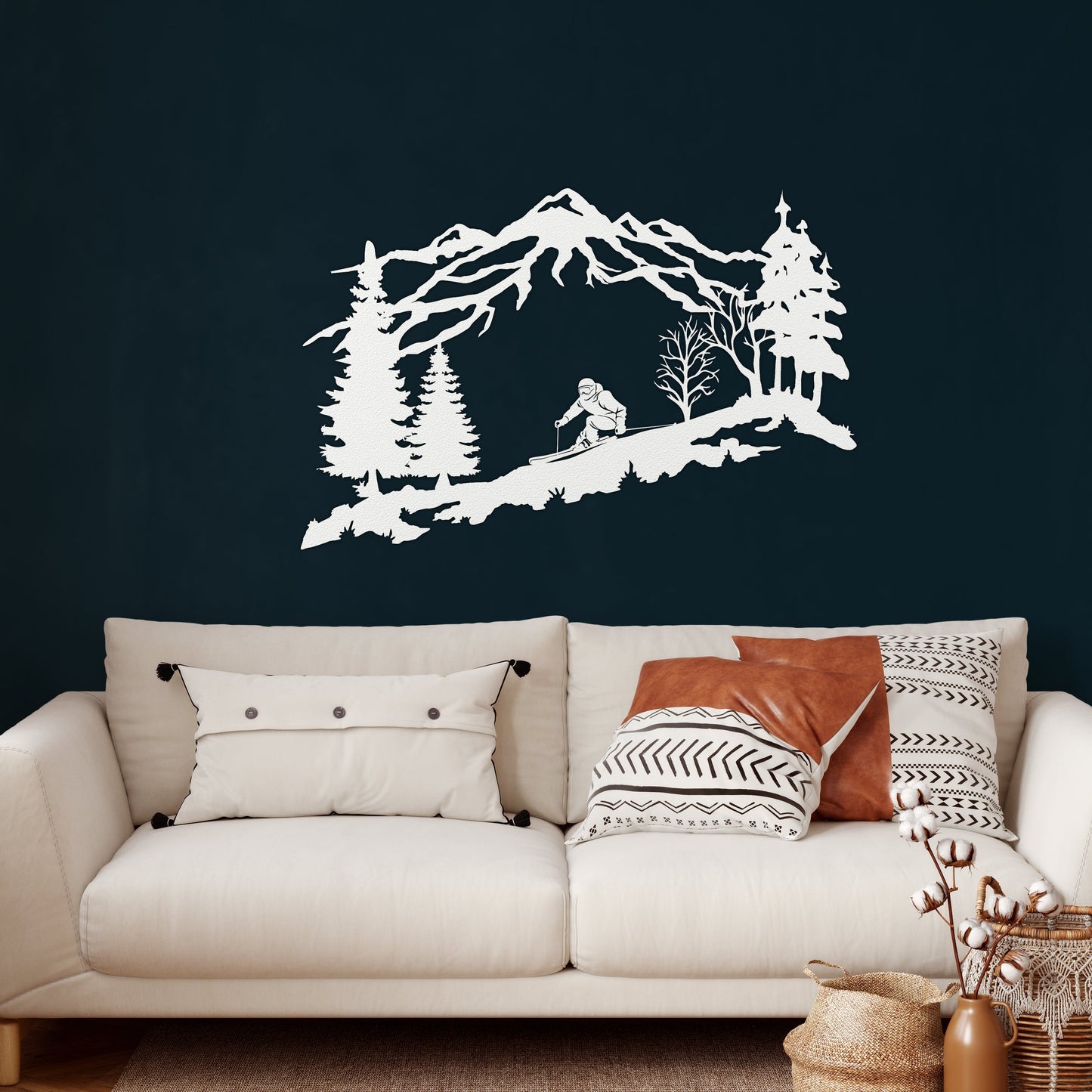 Skier Metal Wall Art