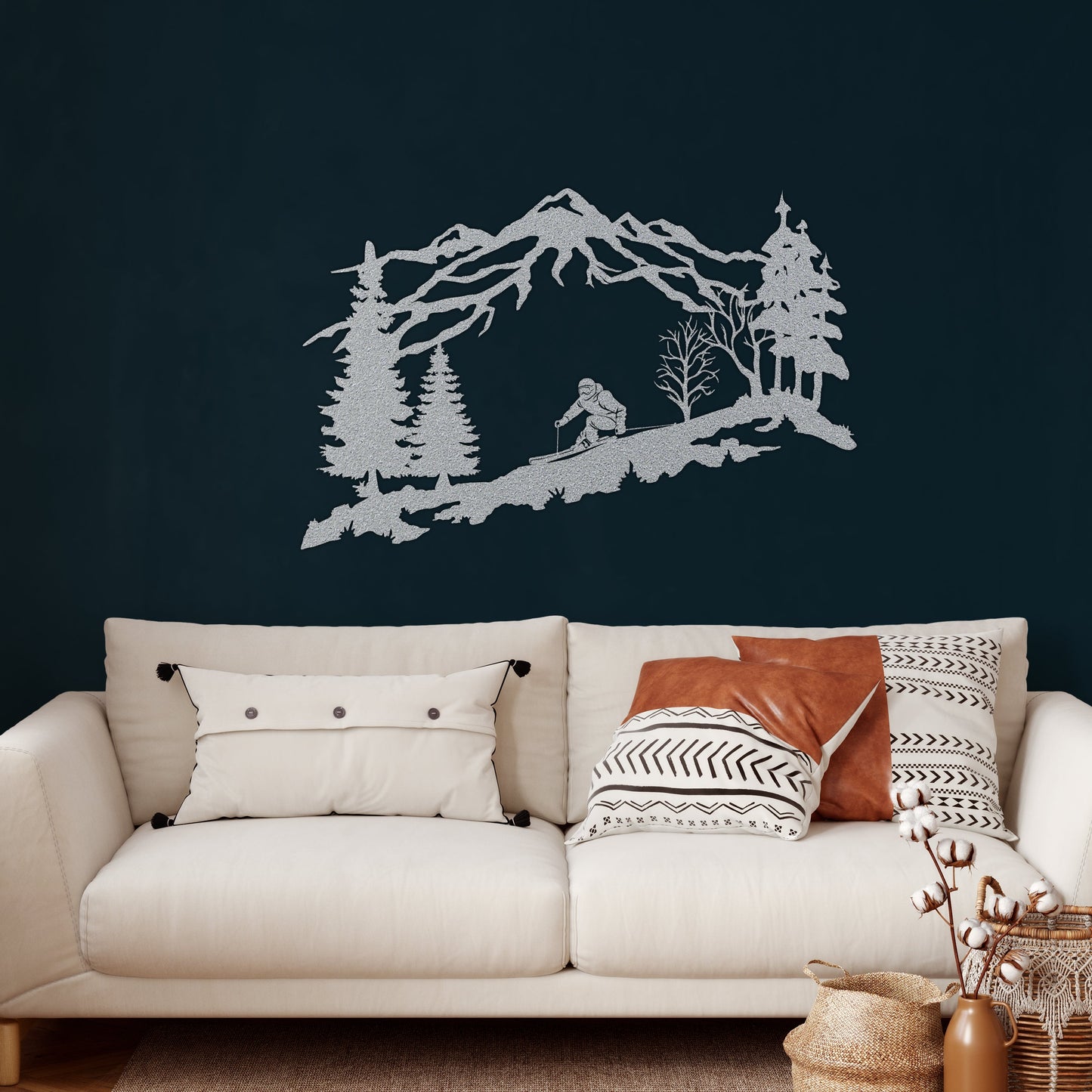 Skier Metal Wall Art