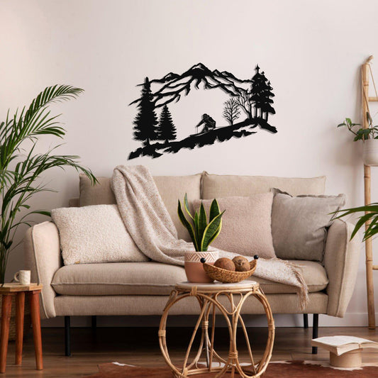 Skier Metal Wall Art