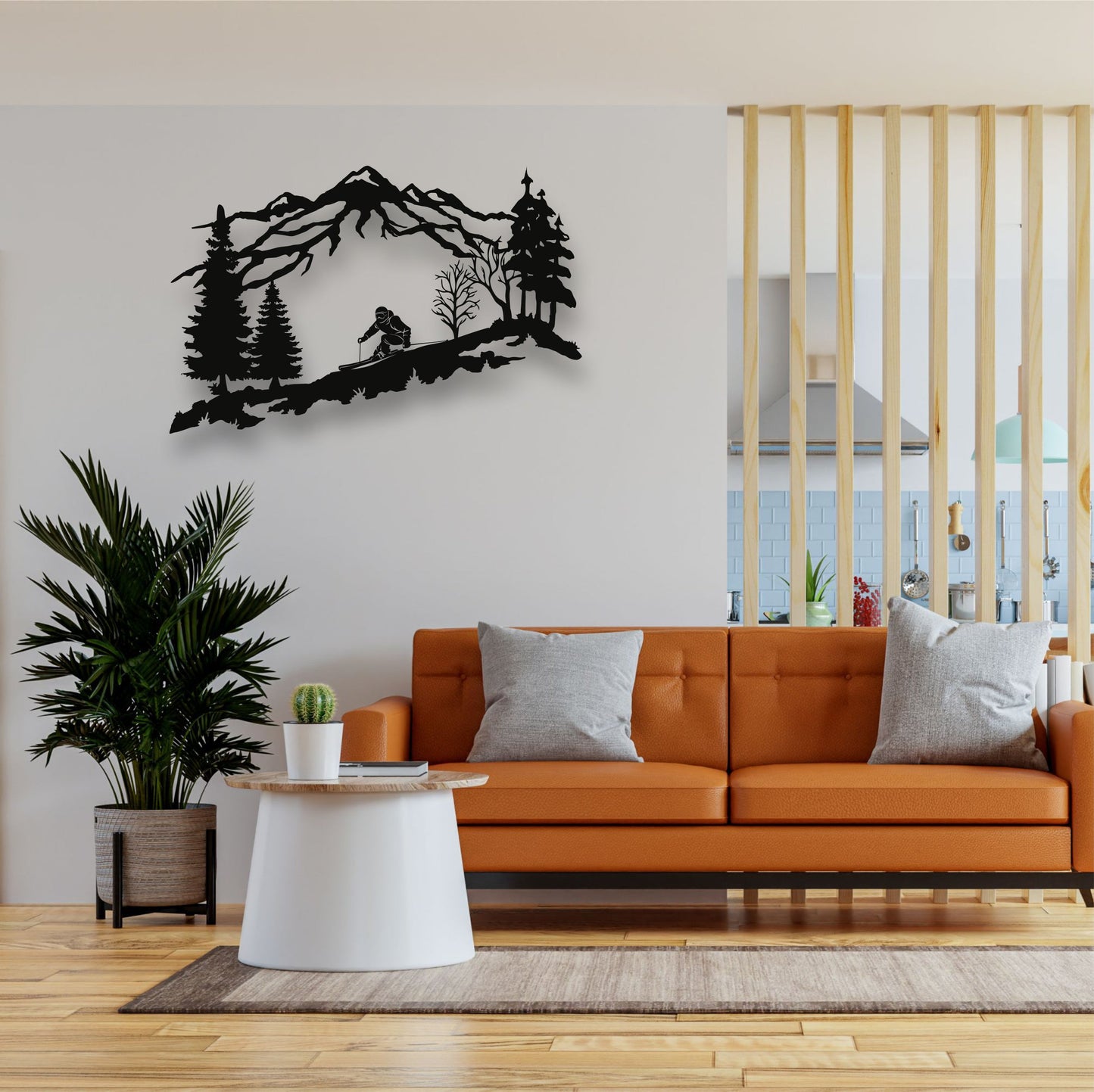 Skier Metal Wall Art