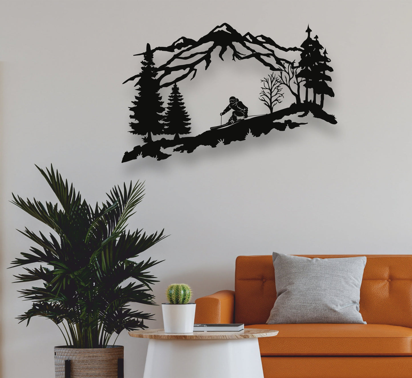 Skier Metal Wall Art