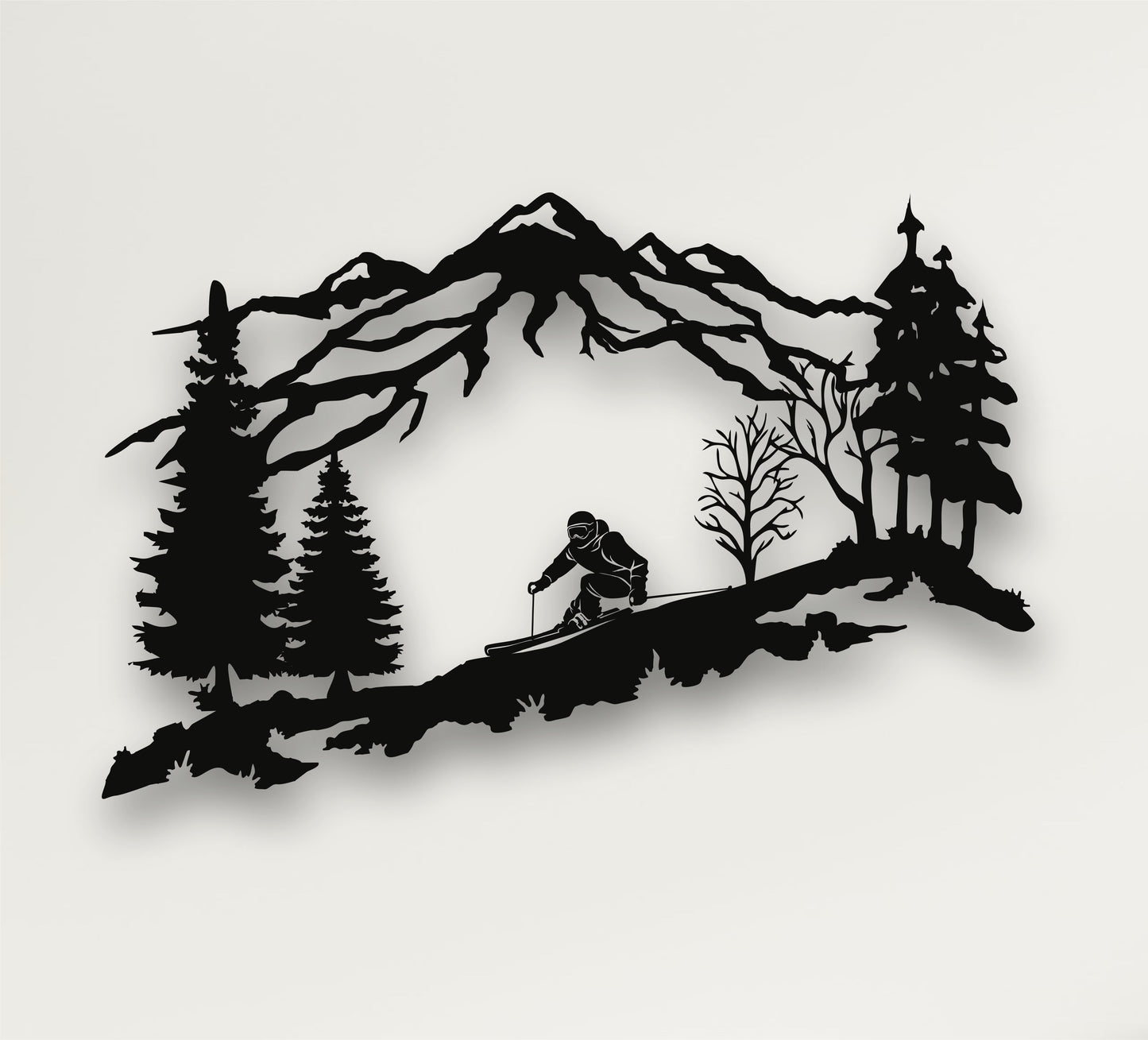 Skier Metal Wall Art