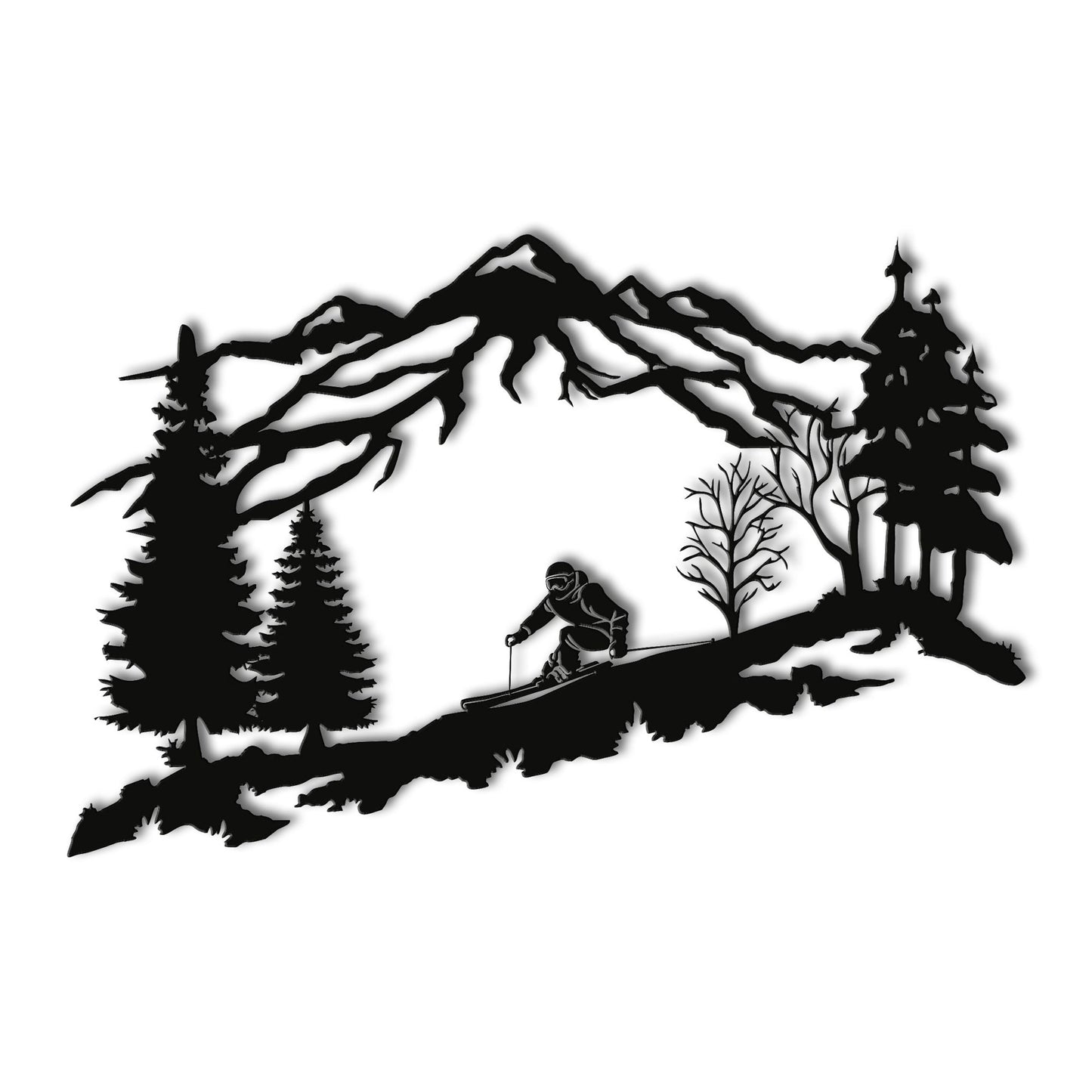 Skier Metal Wall Art