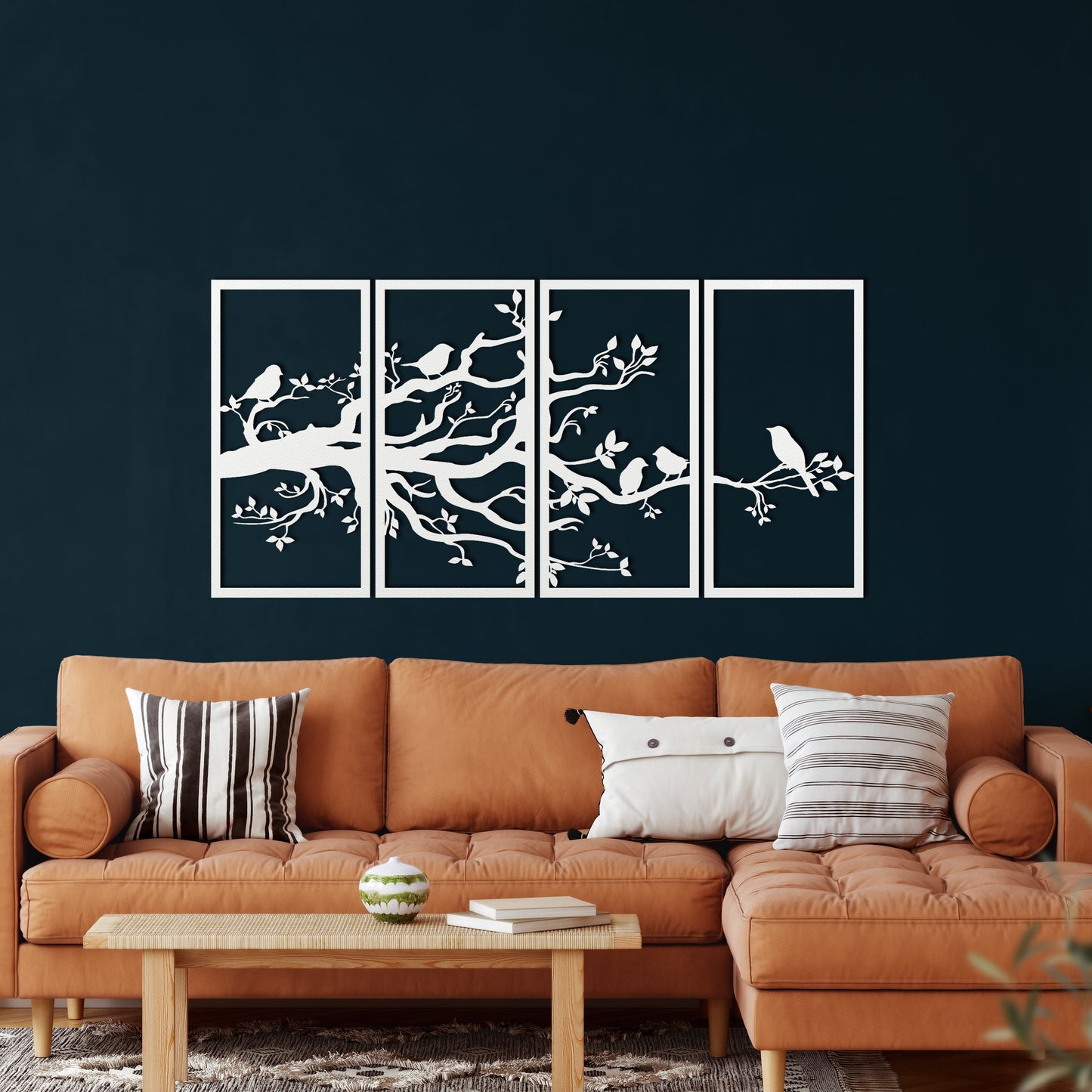 Leafy Branch Metal Wall Art