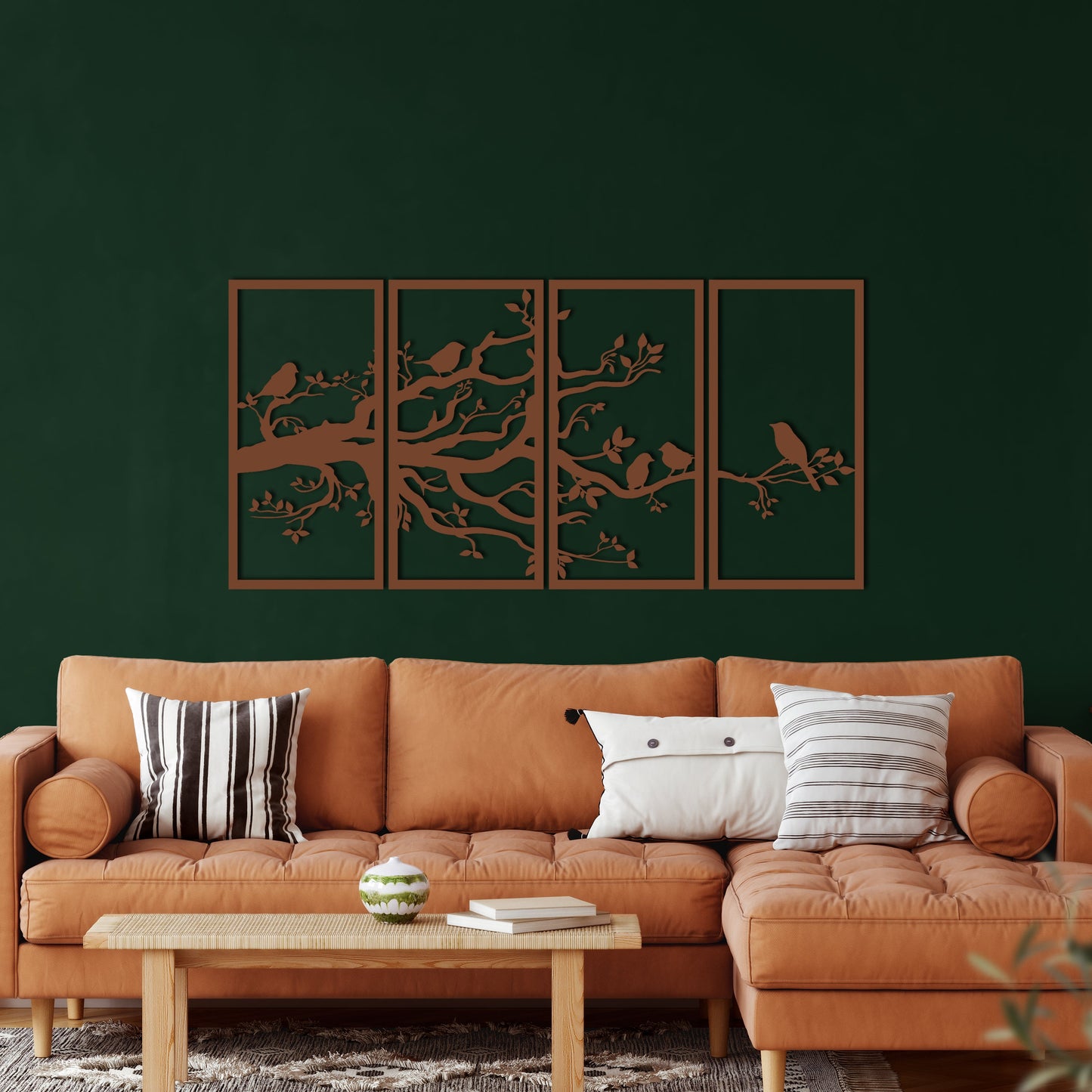 Leafy Branch Metal Wall Art