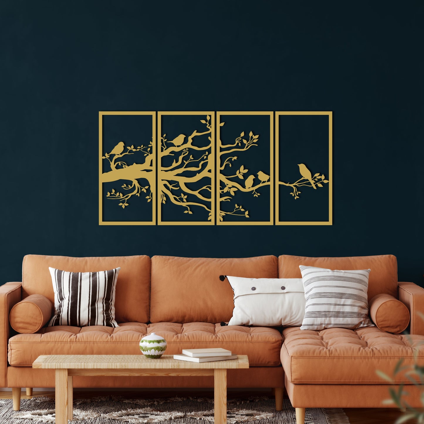 Leafy Branch Metal Wall Art