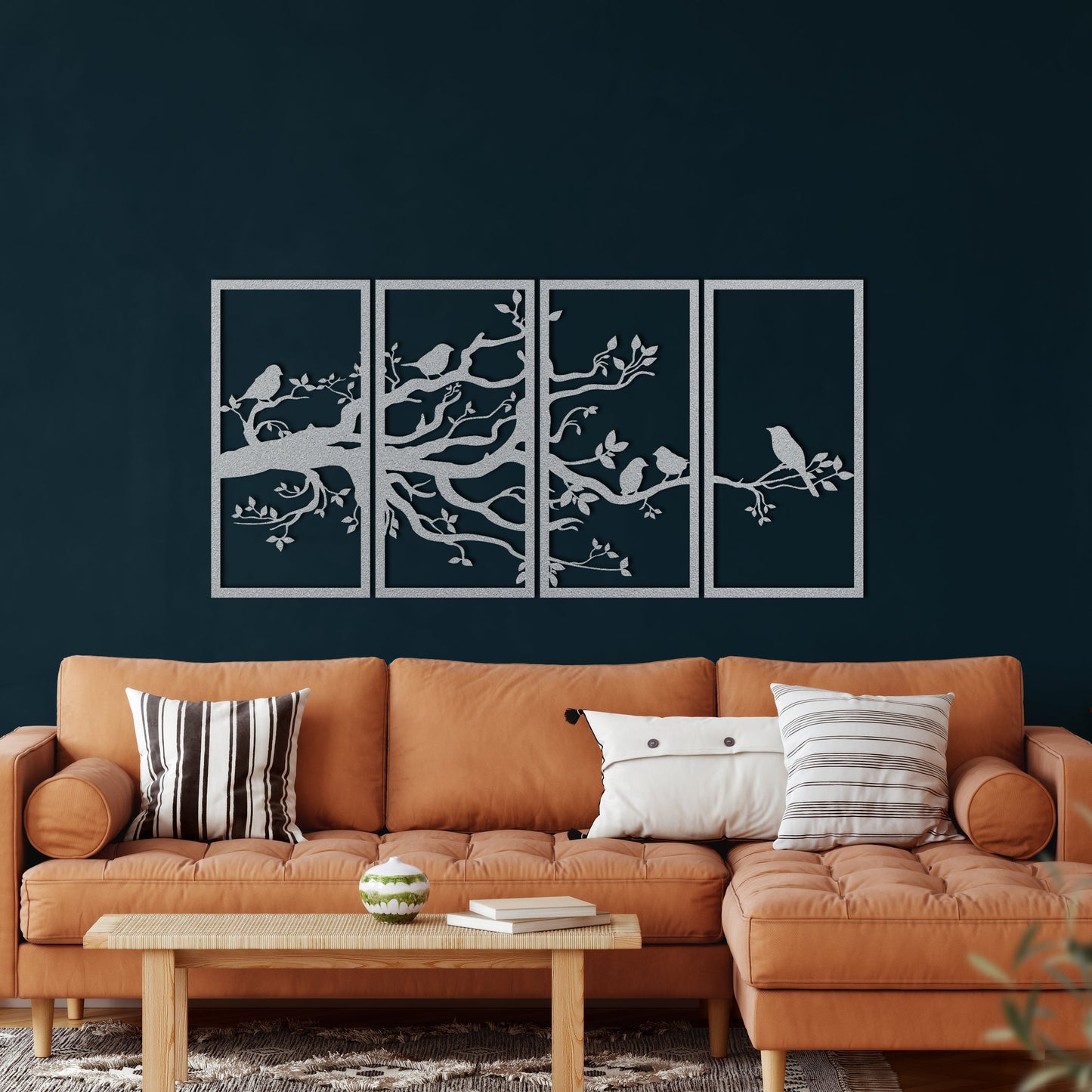 Leafy Branch Metal Wall Art