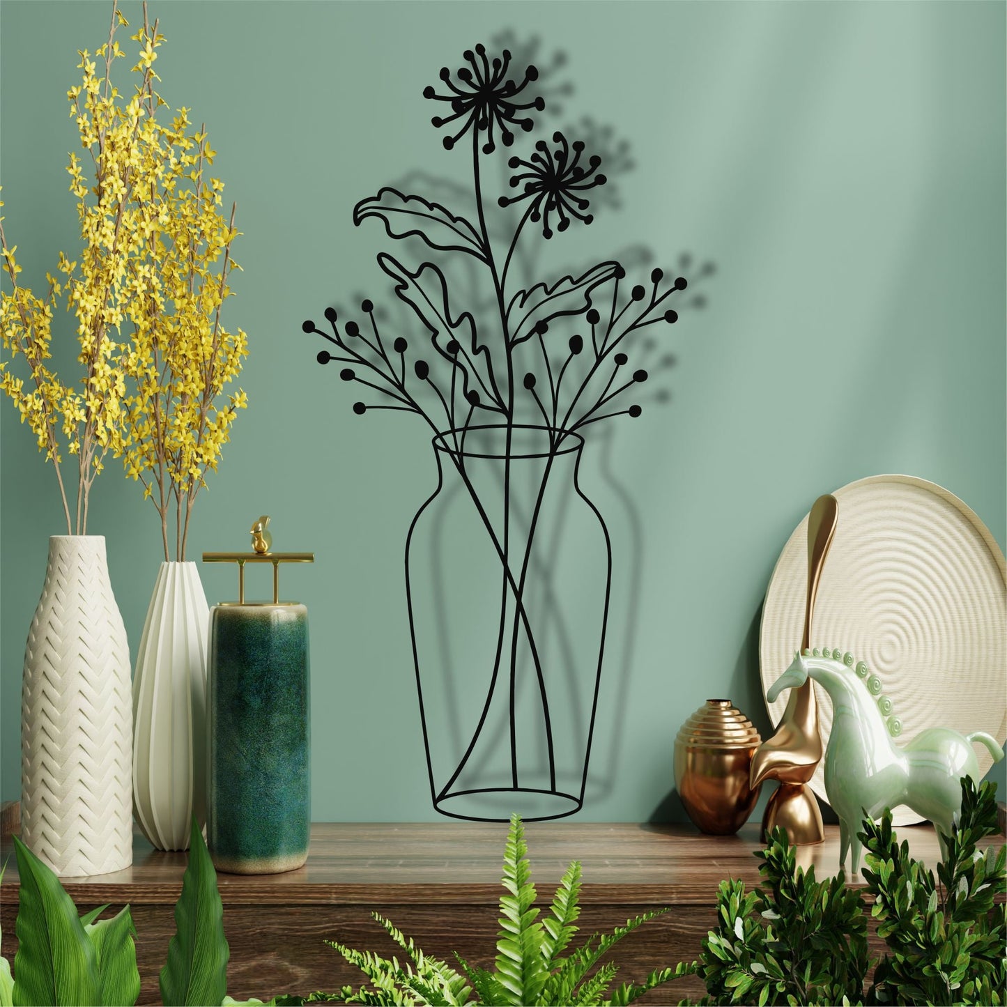 Vase Metal Wall Decor