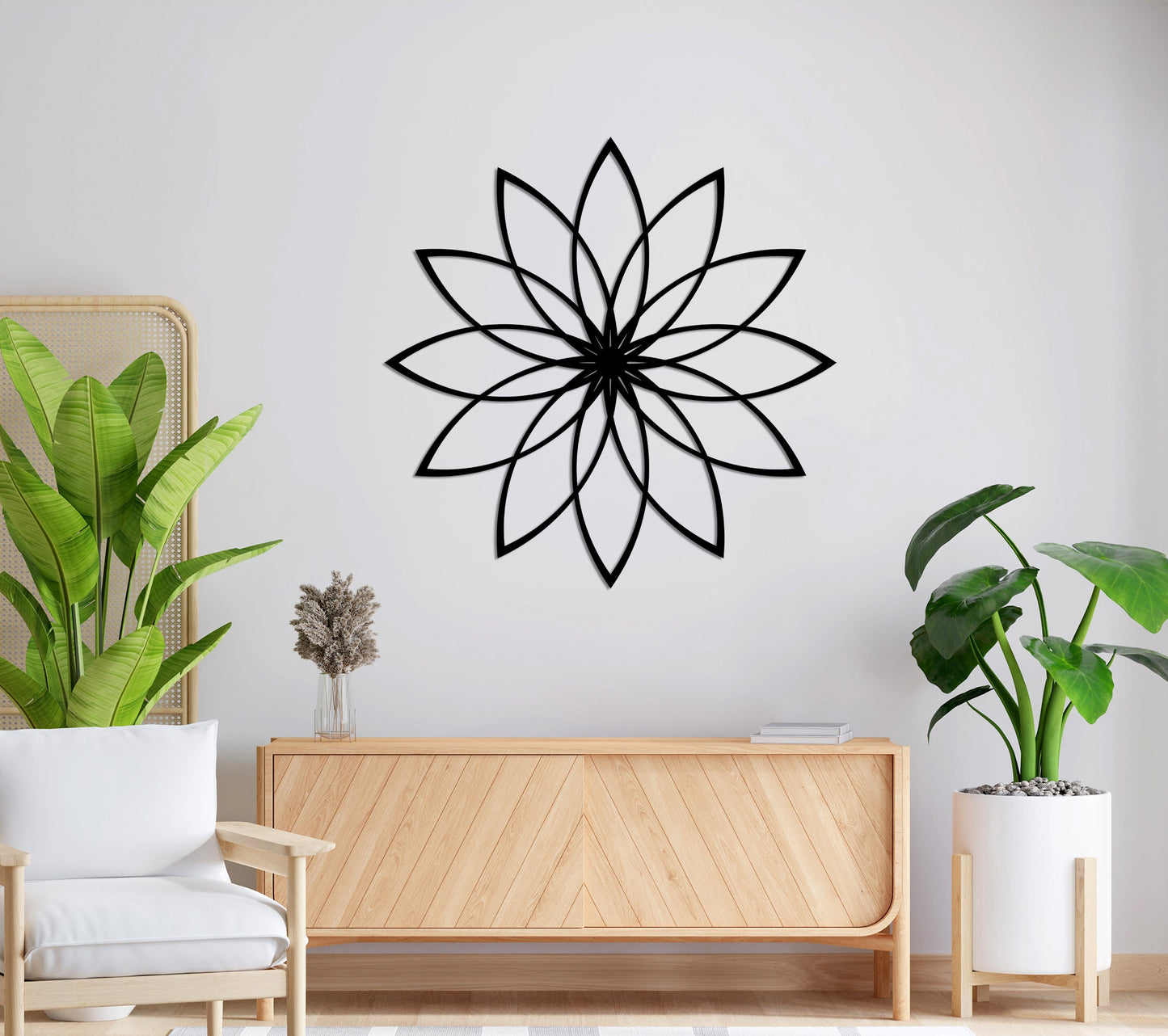 Geometric Flower Metal Wall Art