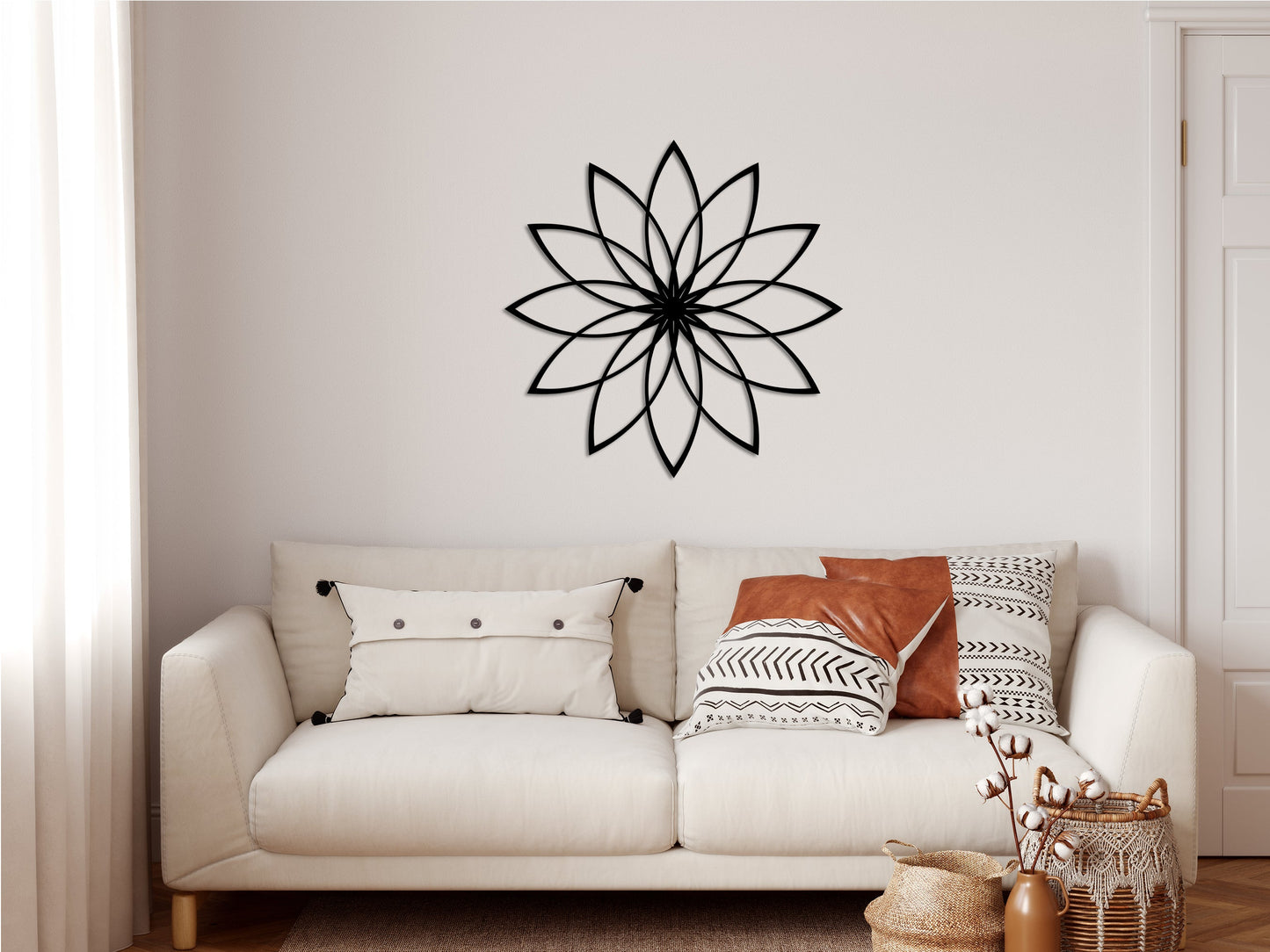 Geometric Flower Metal Wall Art